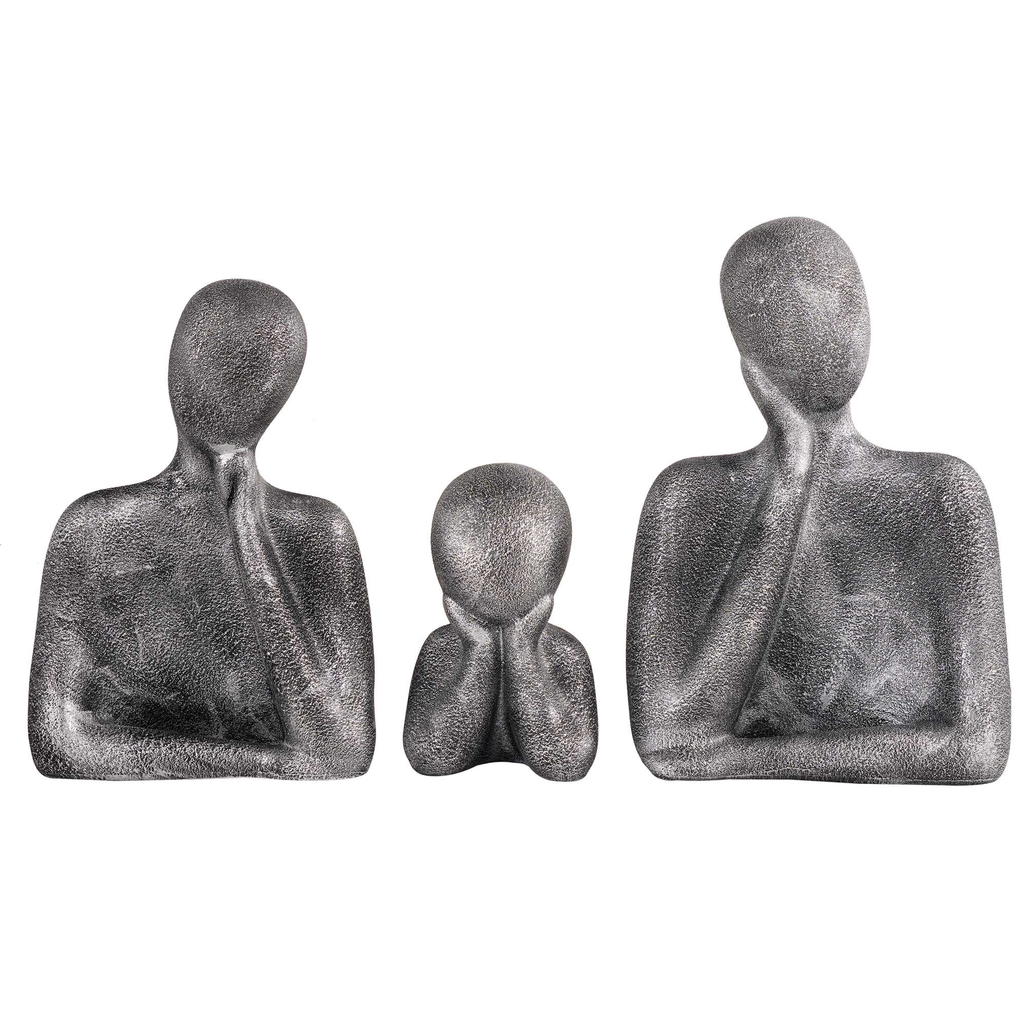 FAMILY Of Three Ornaments  Abstract Home Souvenirs Statues Decoration for Home Character gray