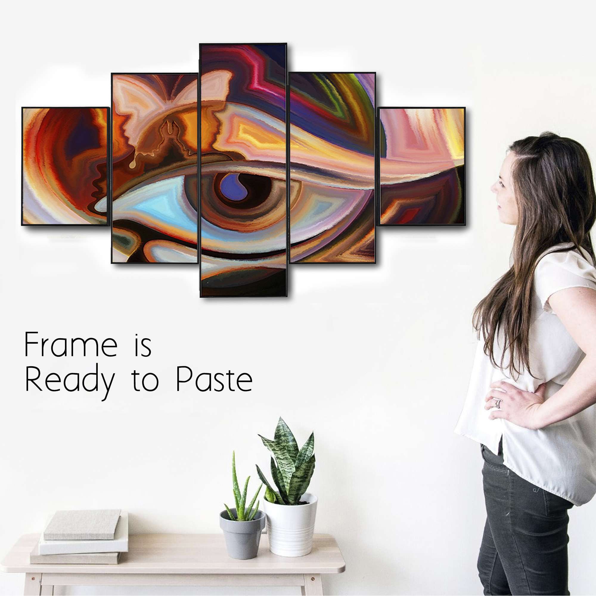 Set Of Five Framed Digital Wall Painting