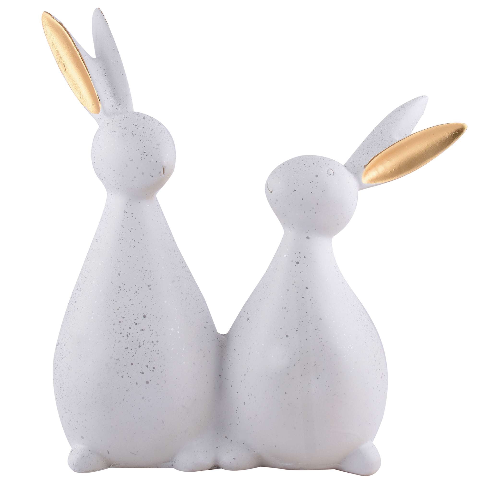 Rabbit Cute Pair Statue for Home Decor Showpiece | Kids Room Decorative Showpiece (Off White)
