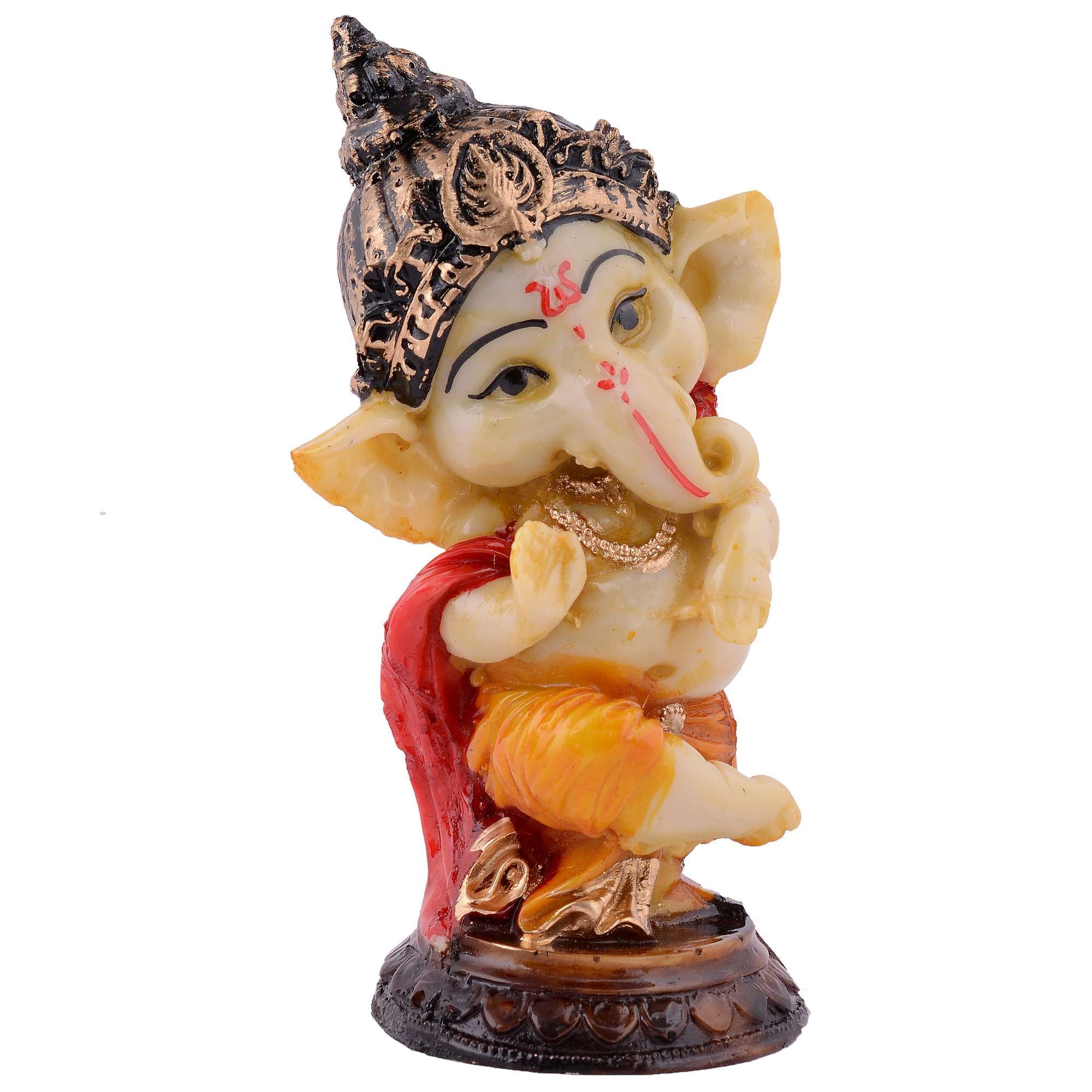Ganesha Statue  Idol Shriganesh Bhagwan Murti / Home, Office Decor / Car Dashboard / Side Table Brass Ganpati / Lord Vinayaka Statue / God of Luck & Success Sculpture / Gift Items