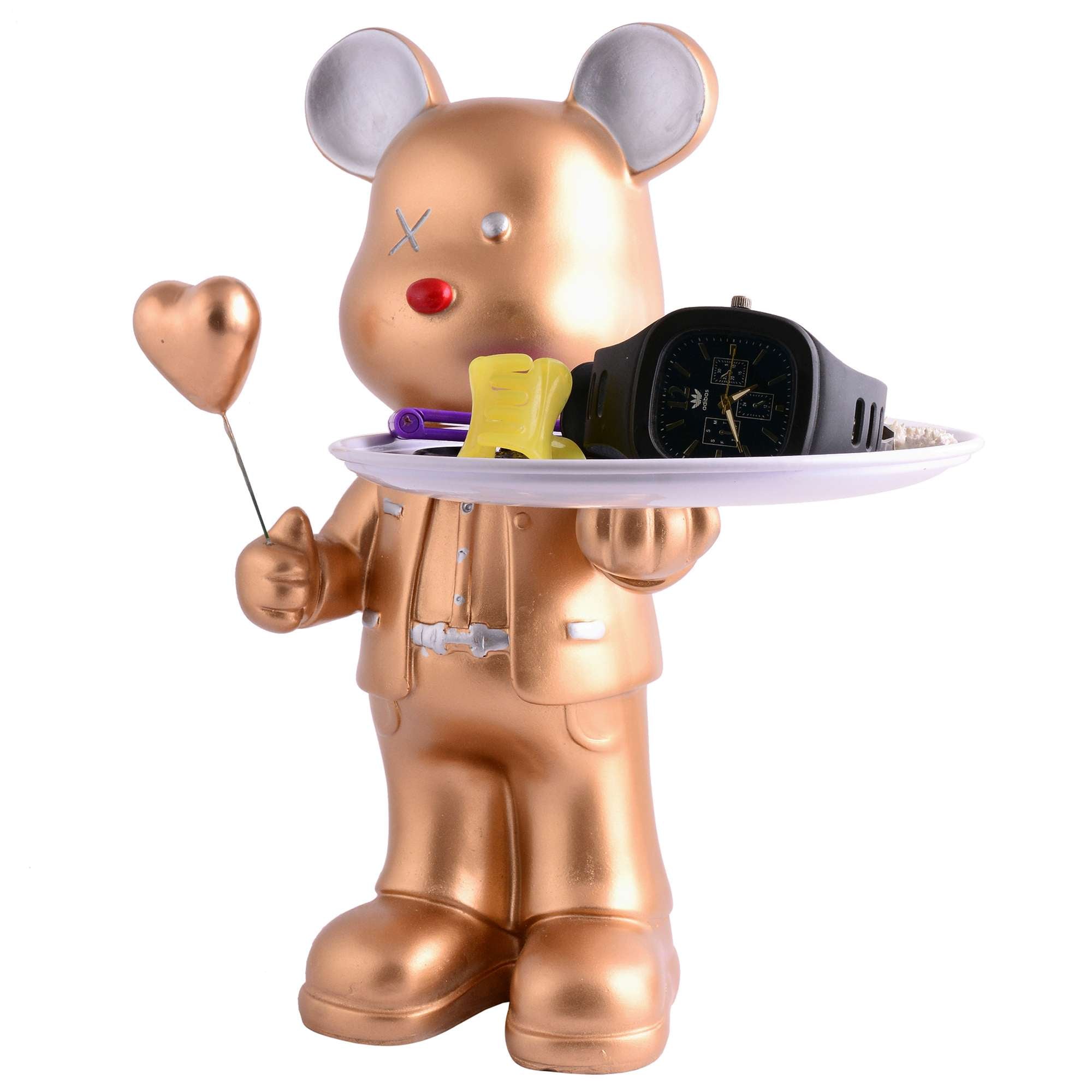Cool Taddy Bear Showpiece for Home Decorative Showpiece | Taddy Bear with Paltter Statue for Home Decor Showpiece | Home Kitchen Decor | Office Decorative Item -5