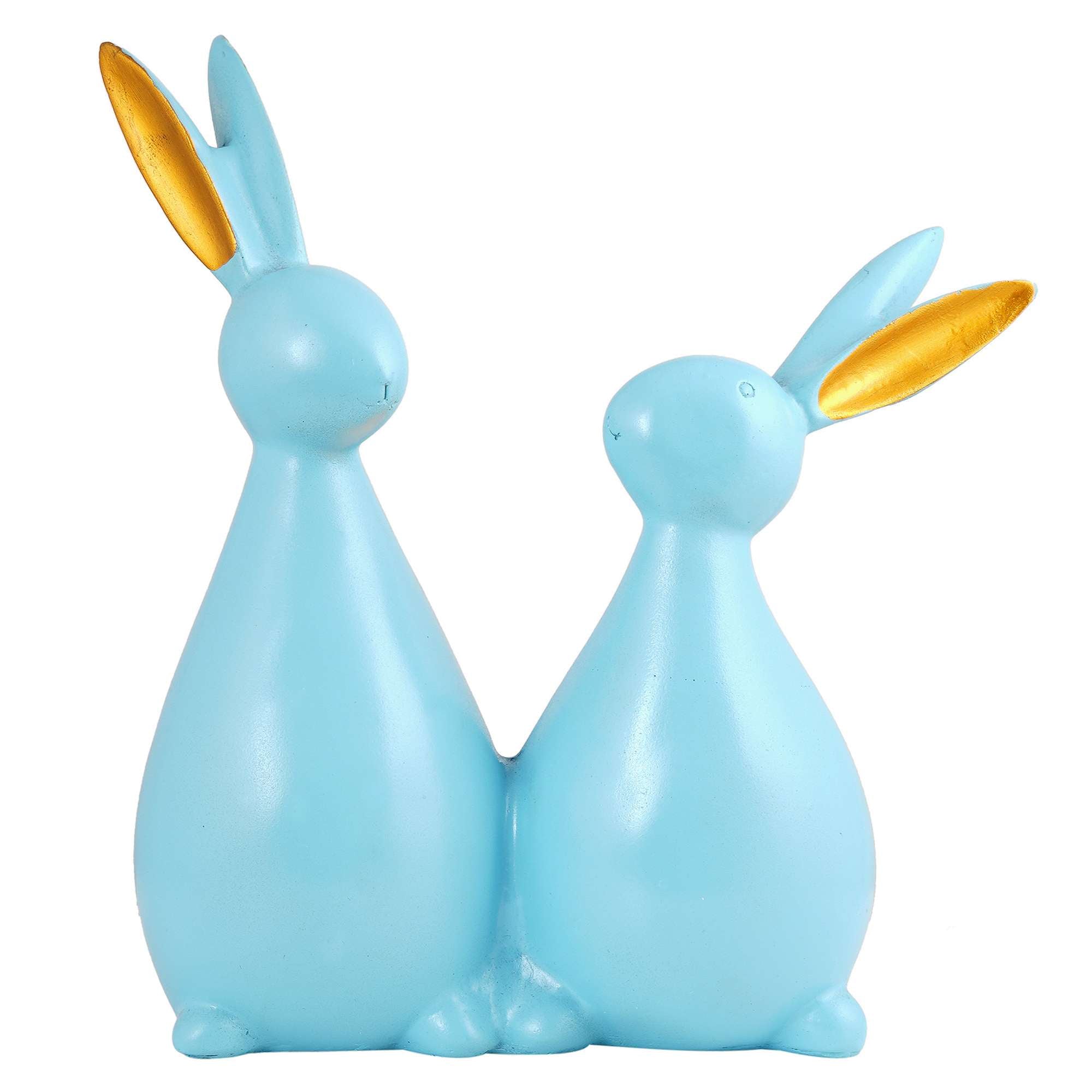 Rabbit Cute Pair Statue for Home Decor Showpiece | Kids Room Decorative Showpiece (Sky Blue)