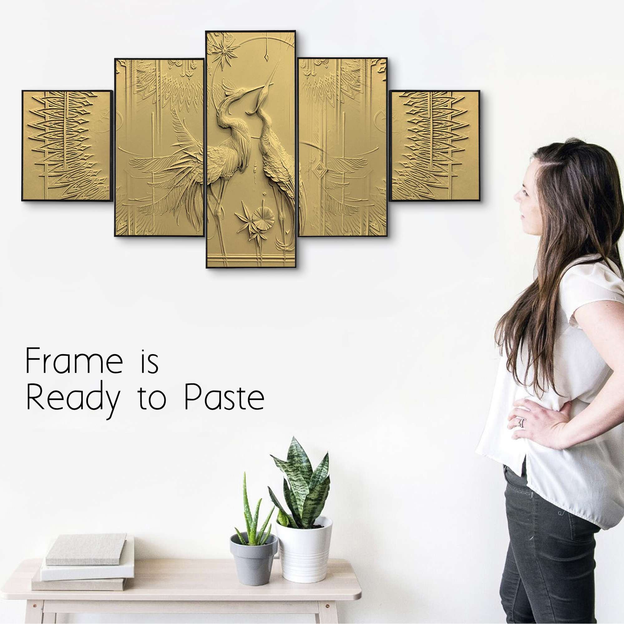 Set Of Five Framed Digital Wall Painting