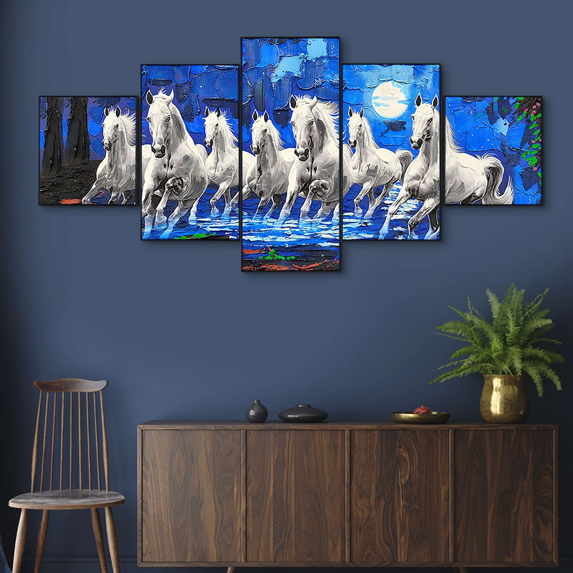 Set Of Five Framed Digital Wall Painting