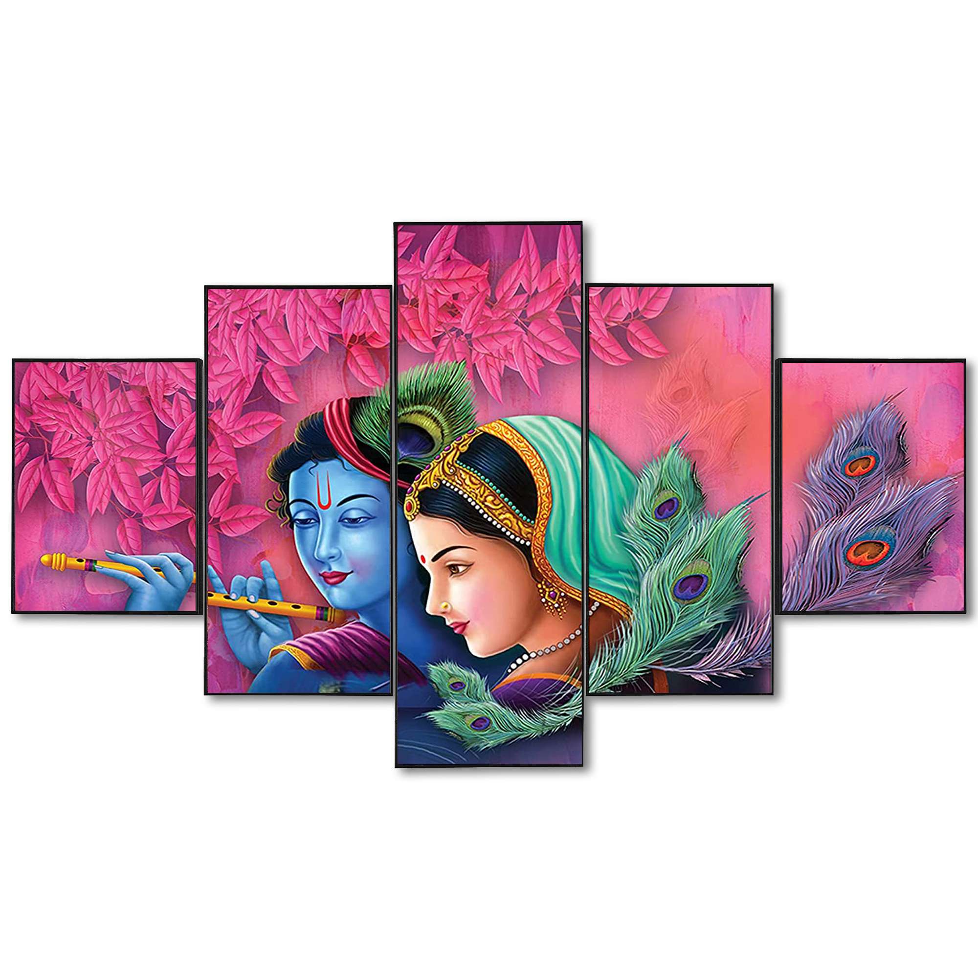Set Of Five Framed Digital Wall Painting