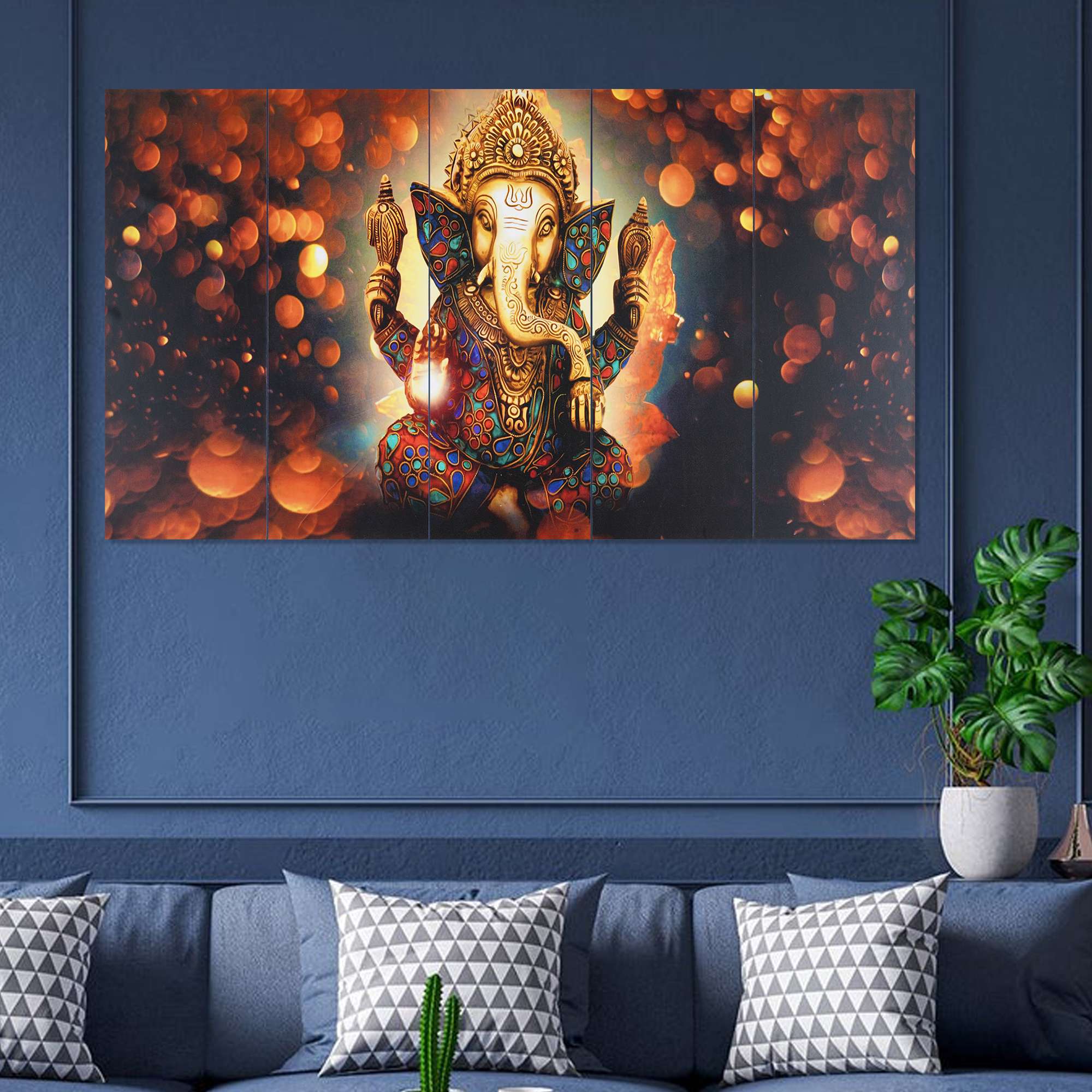 Set Of 5 Wooden Framed Wall Paintings