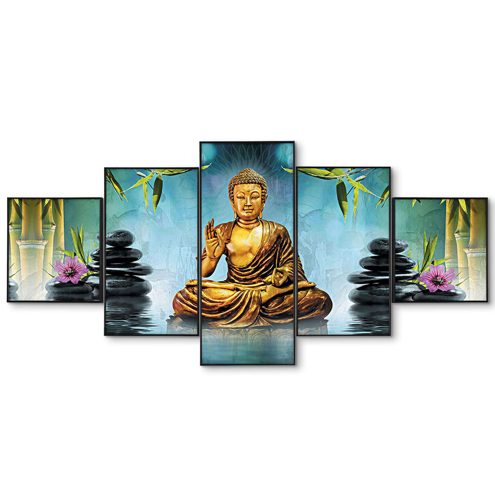 Set Of Five Framed Digital Wall Painting