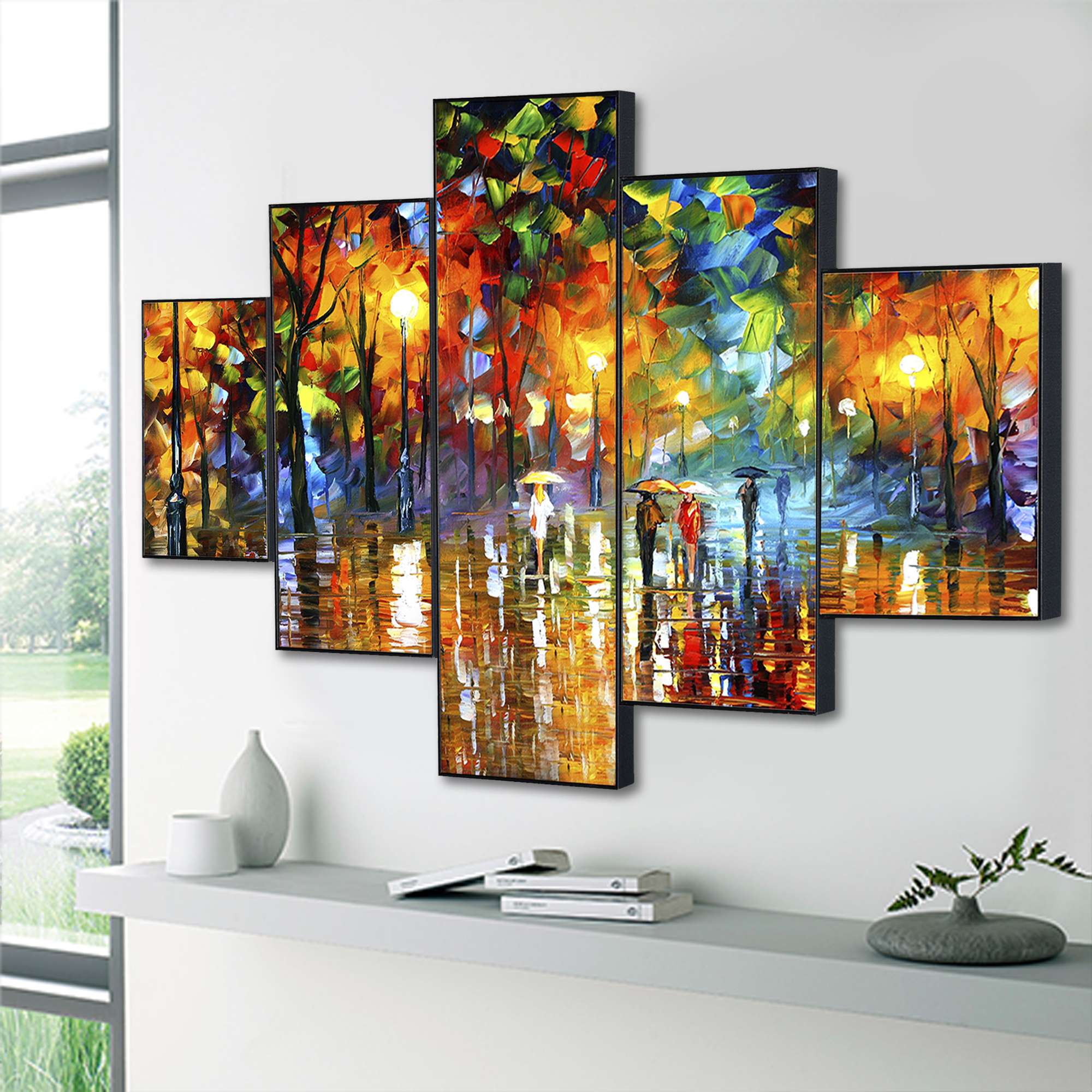 Set Of Five Framed Digital Wall Painting