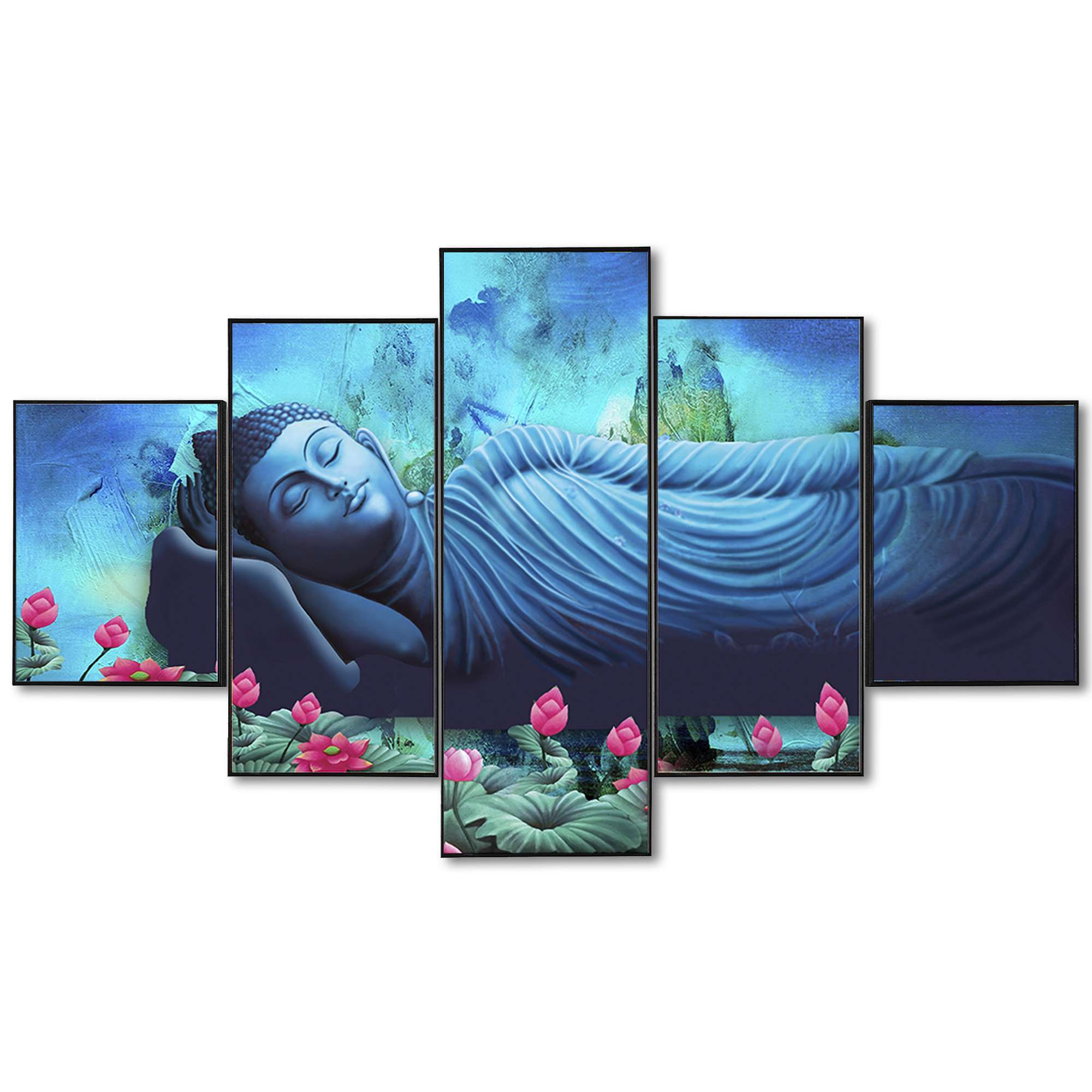 Set Of Five Framed Digital Wall Painting