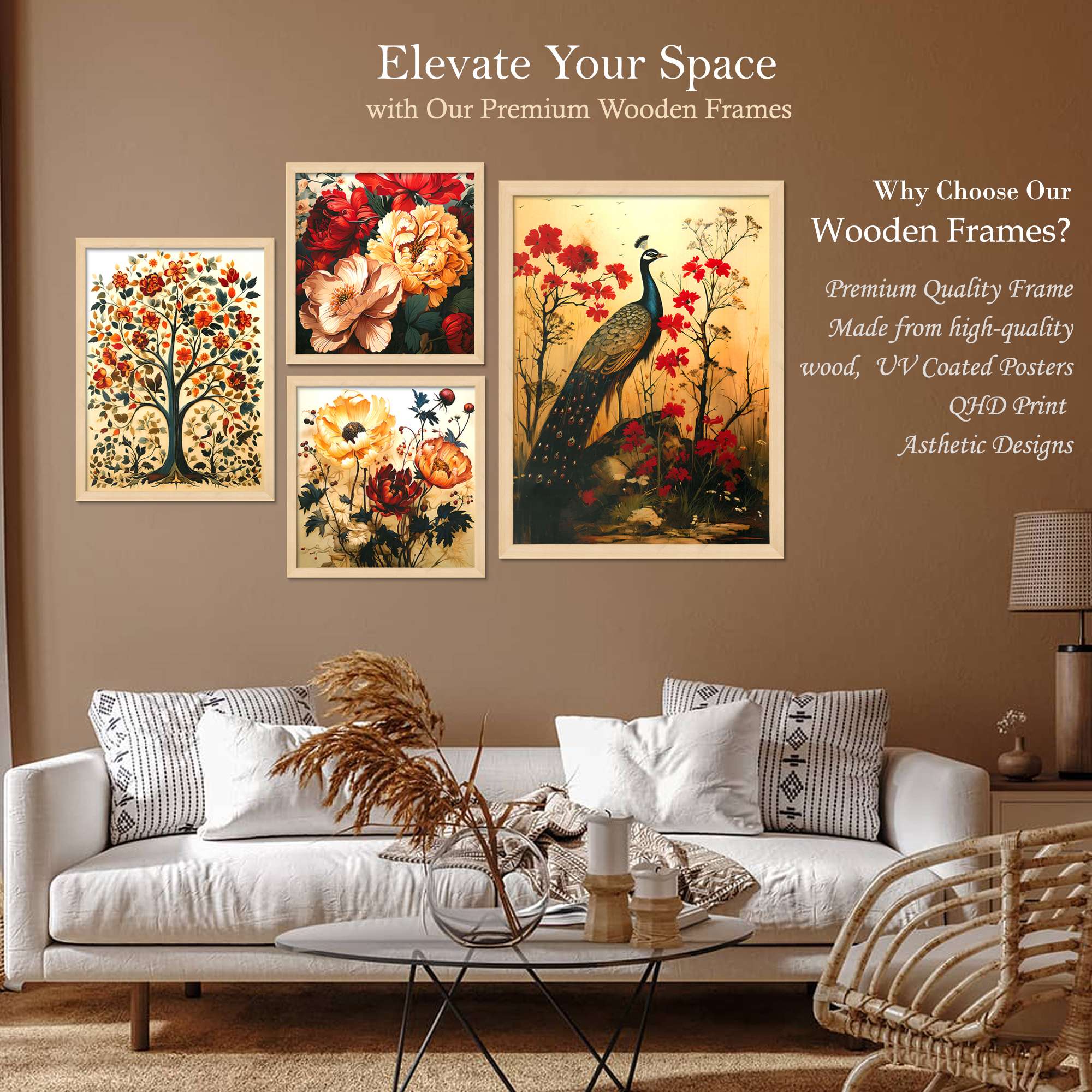 SET OF 4 DIGITAL WALL PAINTING