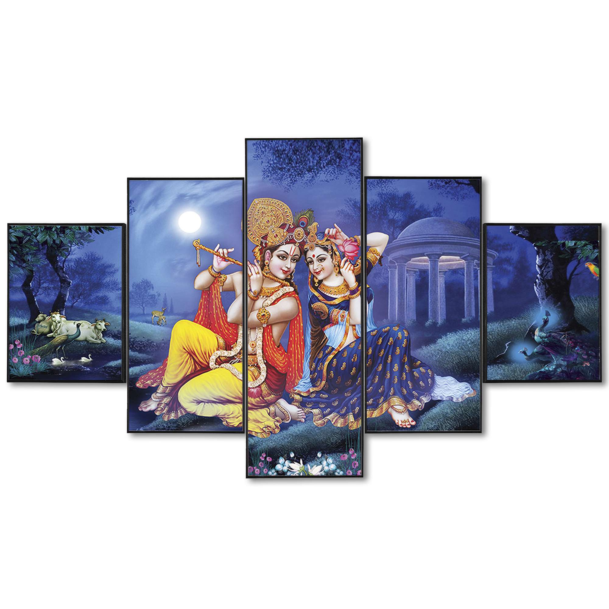 Set Of Five Framed Digital Wall Painting