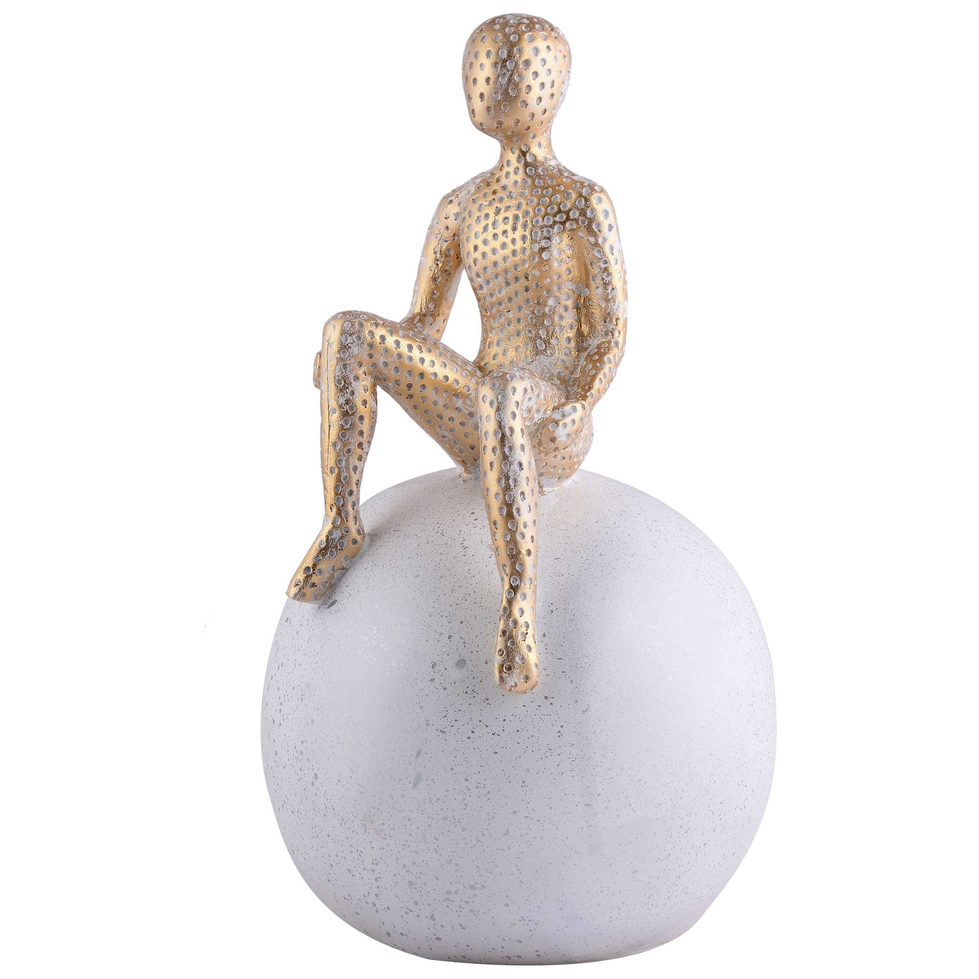 Men Sitting on Ball Showpiece for Home Decor Showpiece, Atlas Sculpture for Office Table Décor multicolour