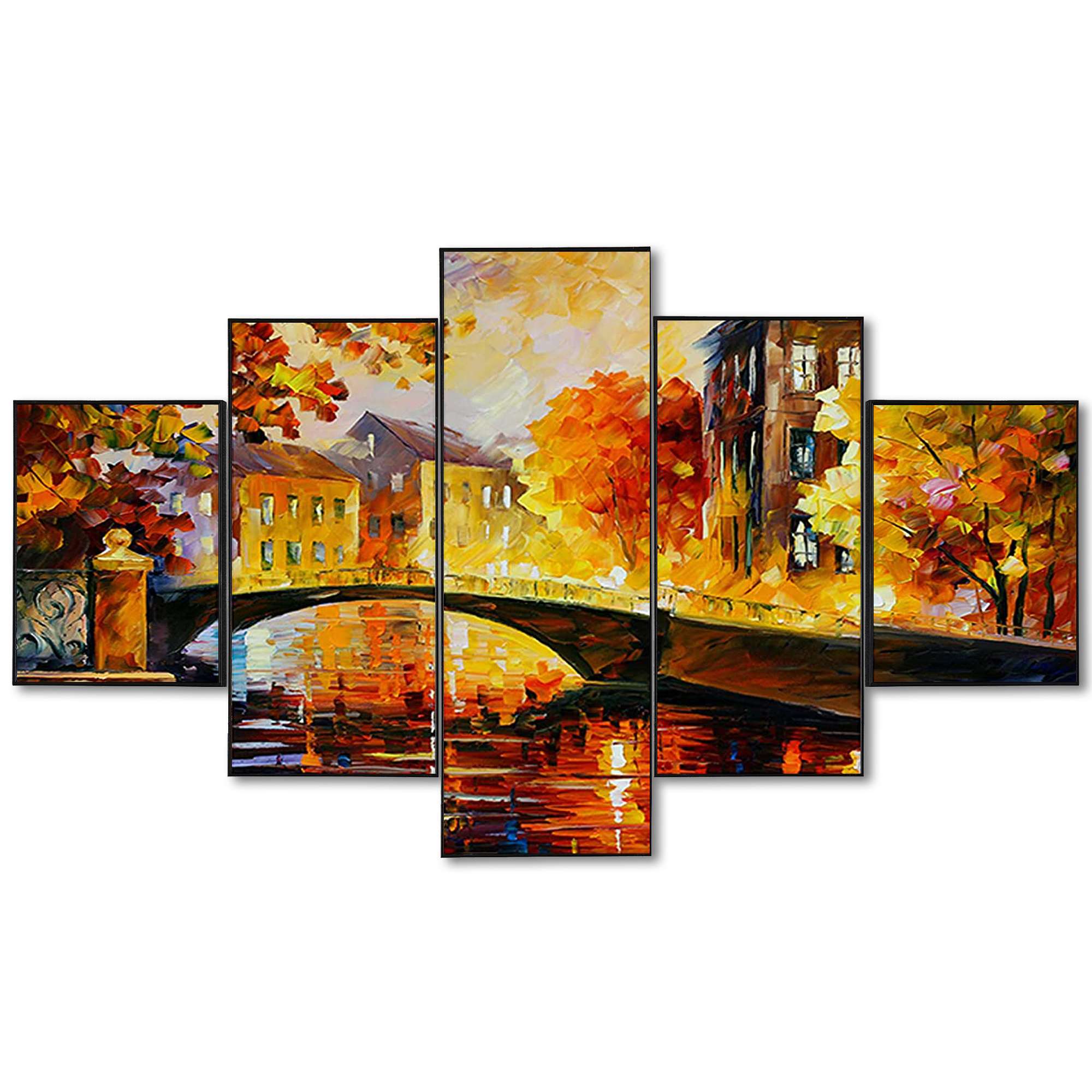 Set Of Five Framed Digital Wall Painting