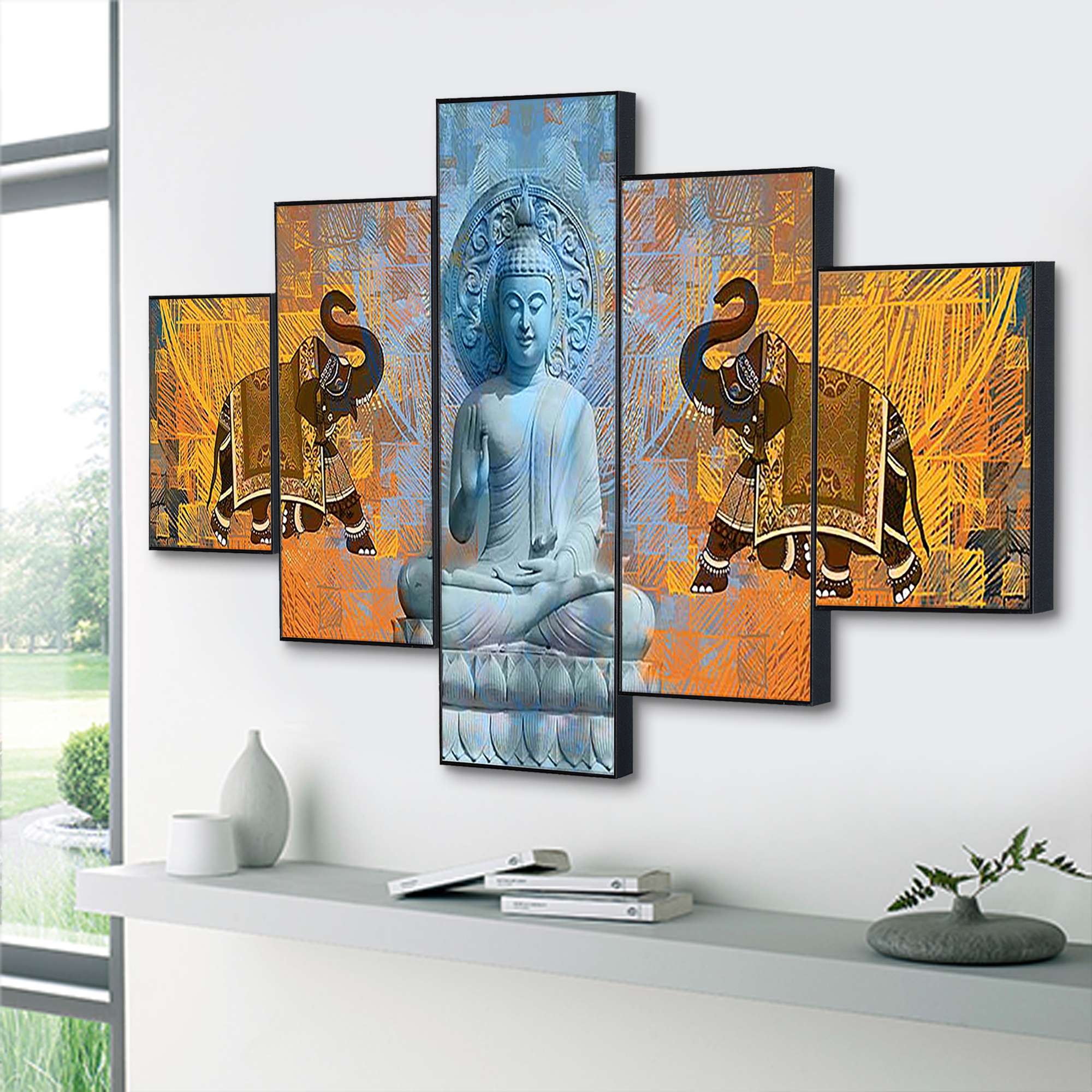 Set Of Five Framed Digital Wall Painting