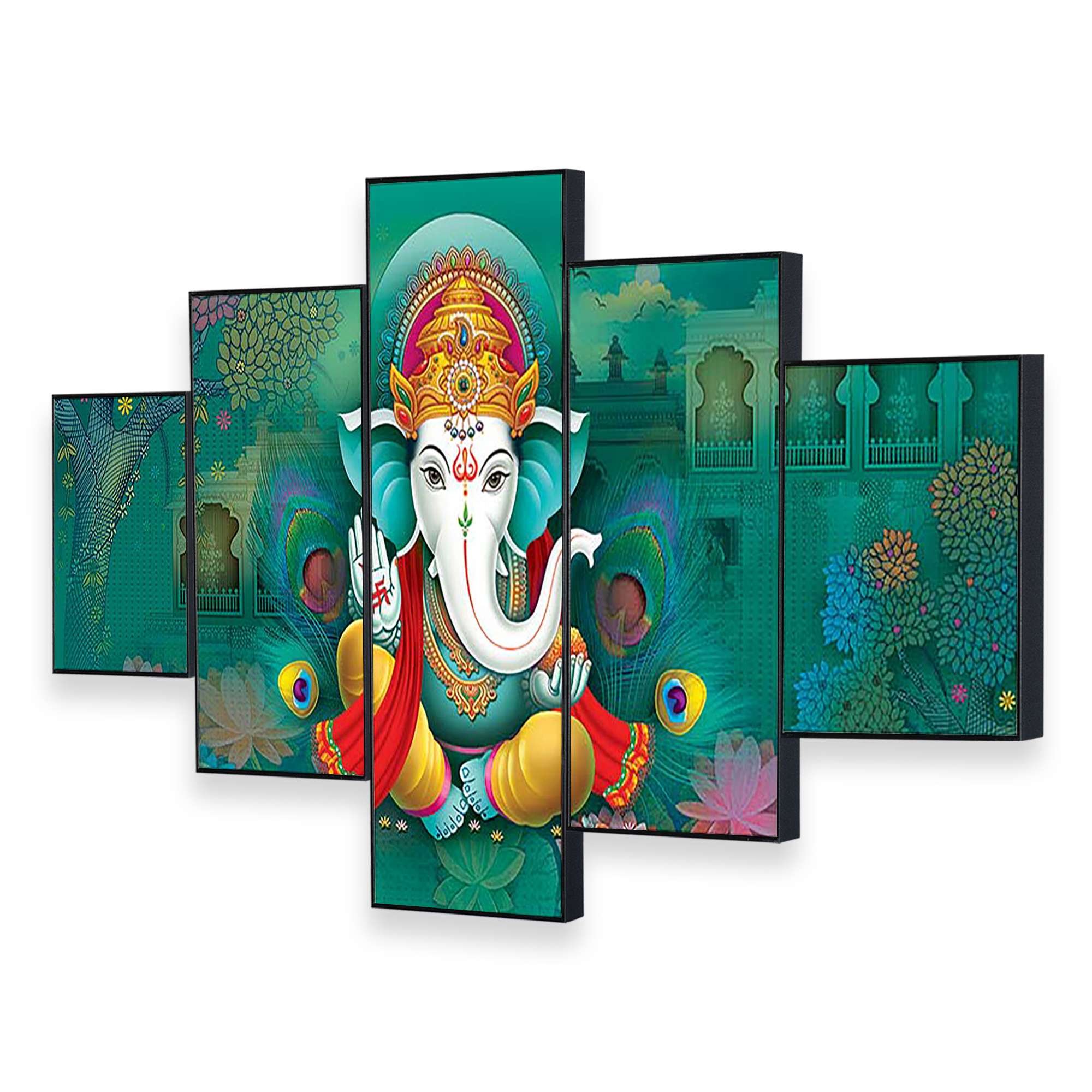 Set Of Five Framed Digital Wall Painting