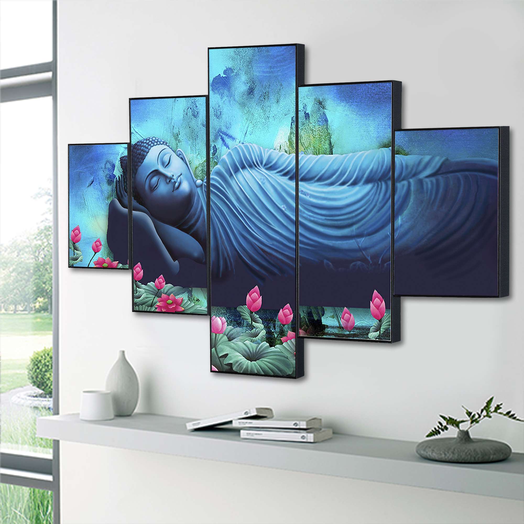 Set Of Five Framed Digital Wall Painting