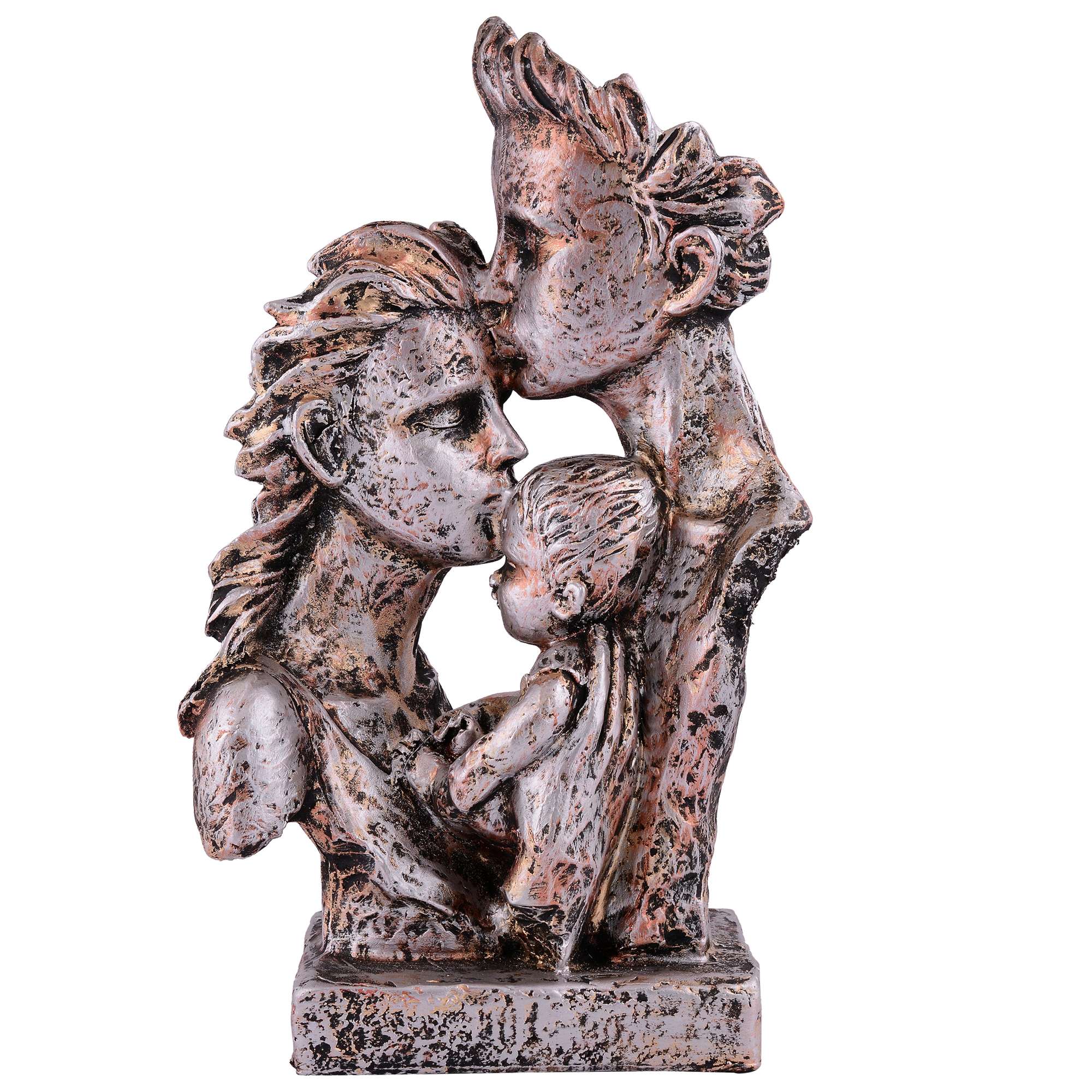 MOTHER and Father with Child Love white Statue showpiece for Home Decor and Gifting