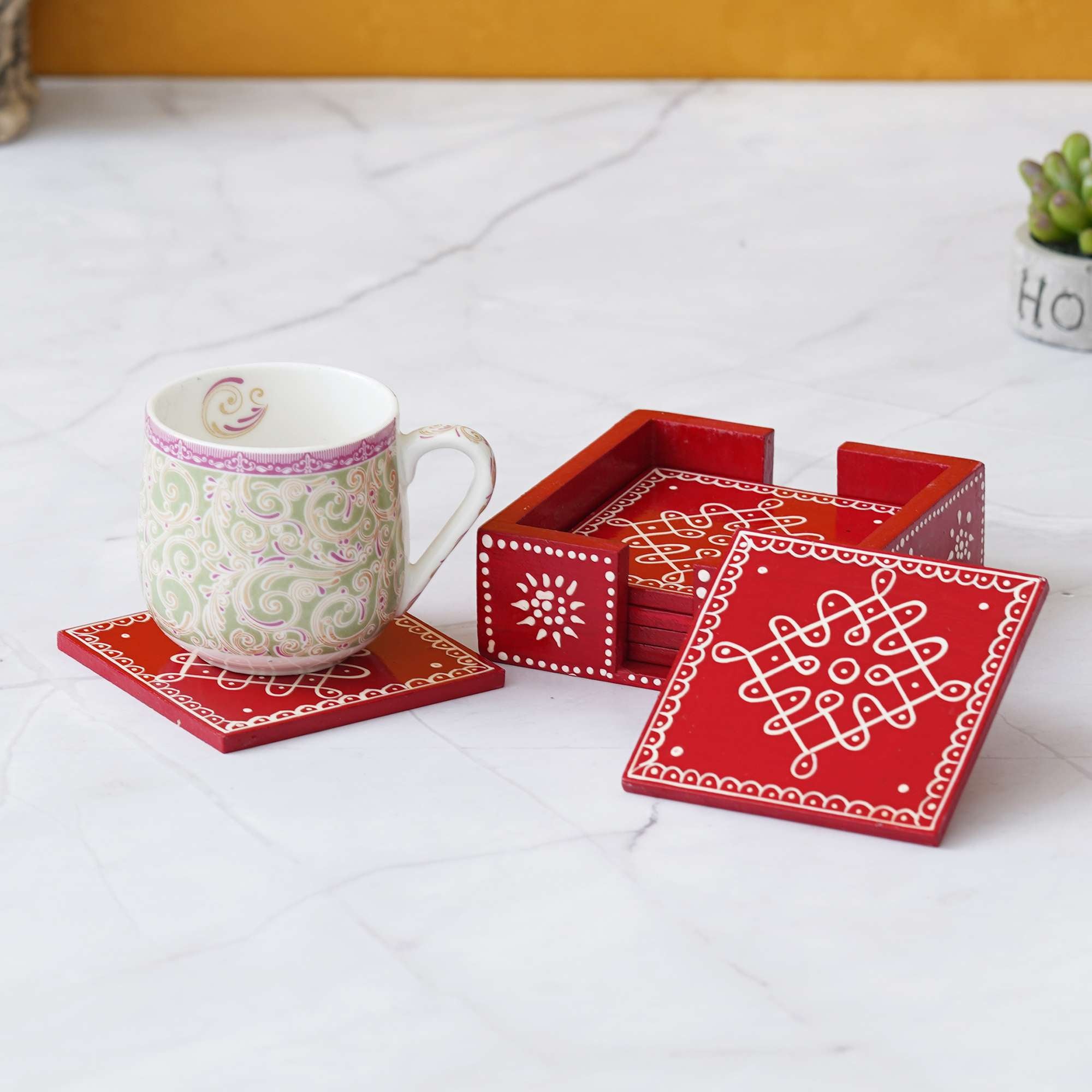 Wooden tea coaster
