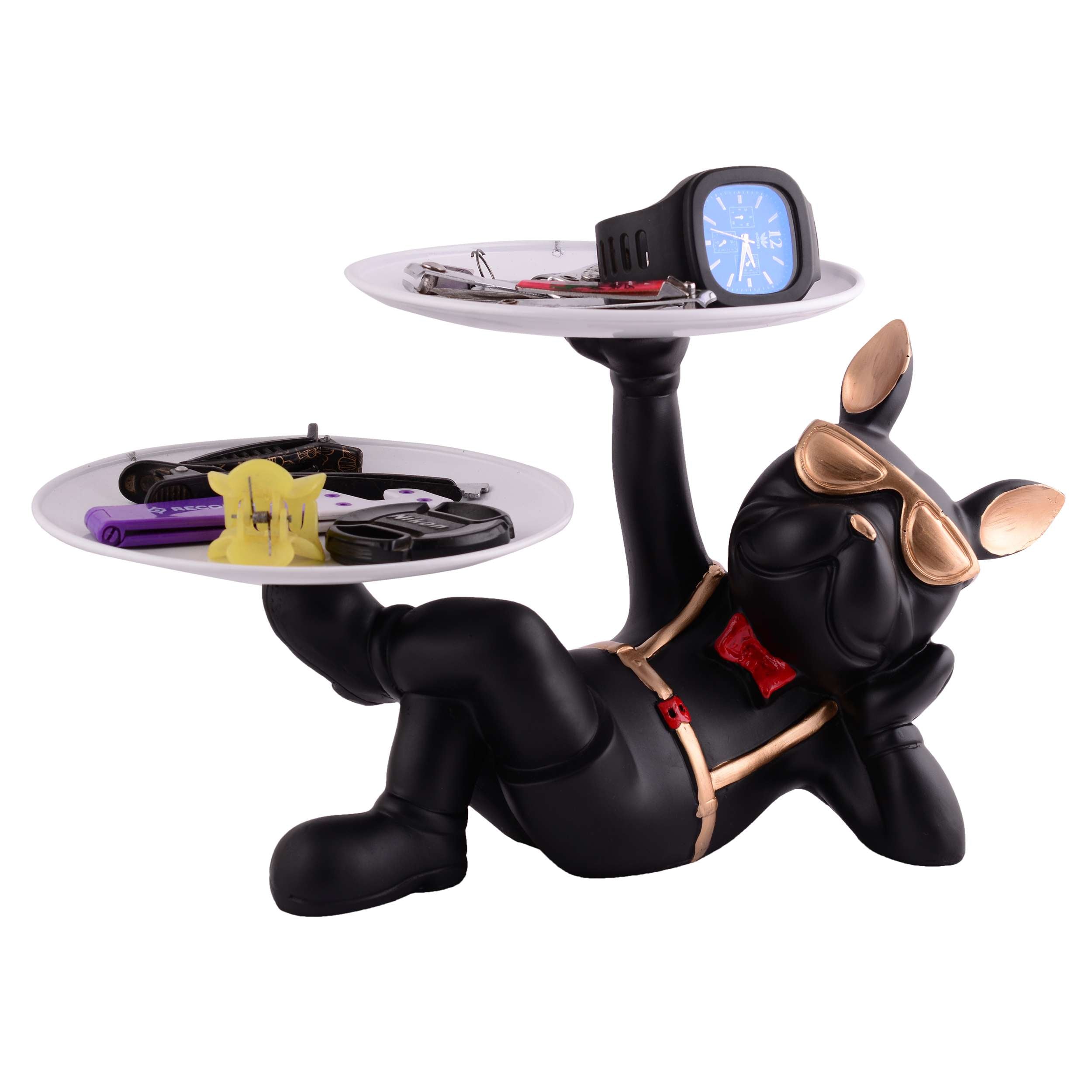 Cool Dog Showpiece with Plate for Home Dcor Item | Kitchen,Bedroom,Office,Dinning Table Decorative Item
