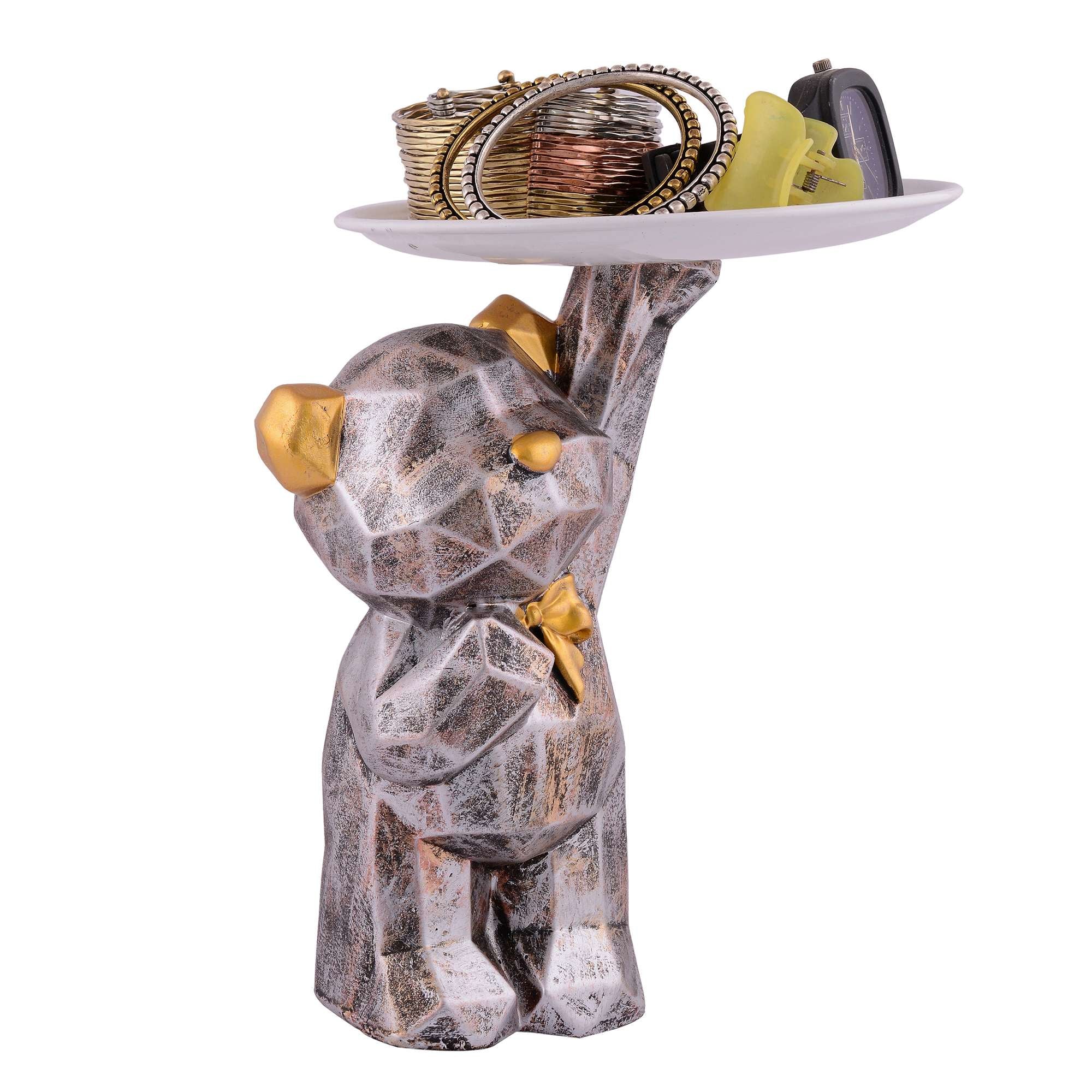 Cool Taddy Bear Showpiece for Home Decorative Showpiece | Taddy Bear with Paltter Statue for Home Decor Showpiece | Home Kitchen Decor | Office Decorative Item -12