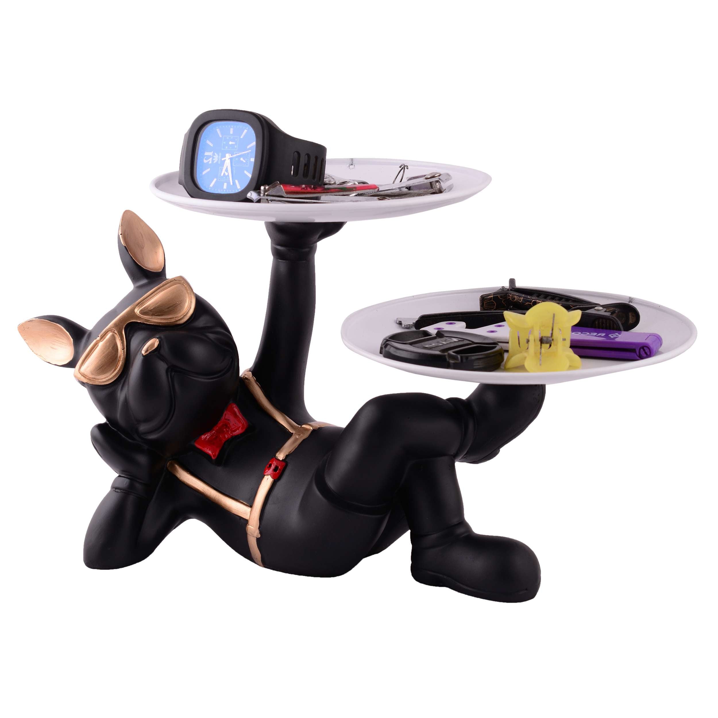 Cool Dog Showpiece with Plate for Home Dcor Item | Kitchen,Bedroom,Office,Dinning Table Decorative Item