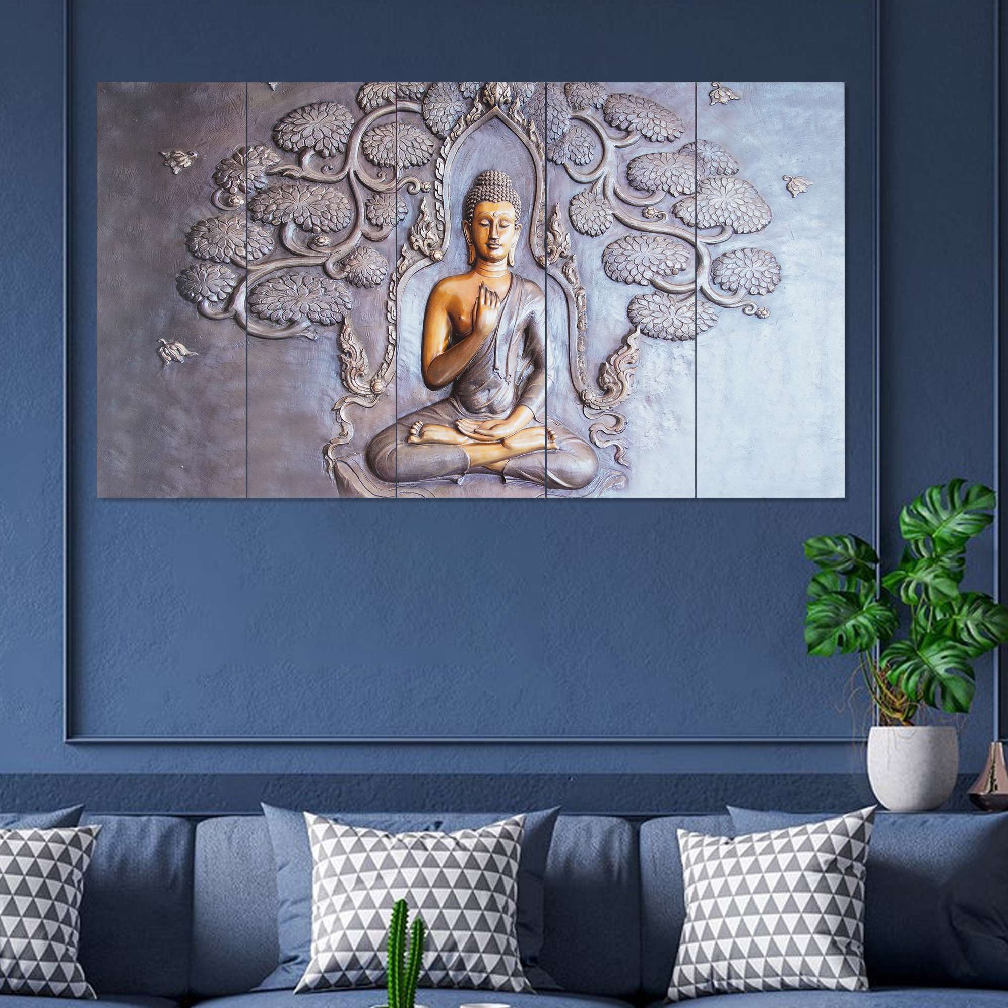 Set Of 5 Wooden Framed Wall Paintings