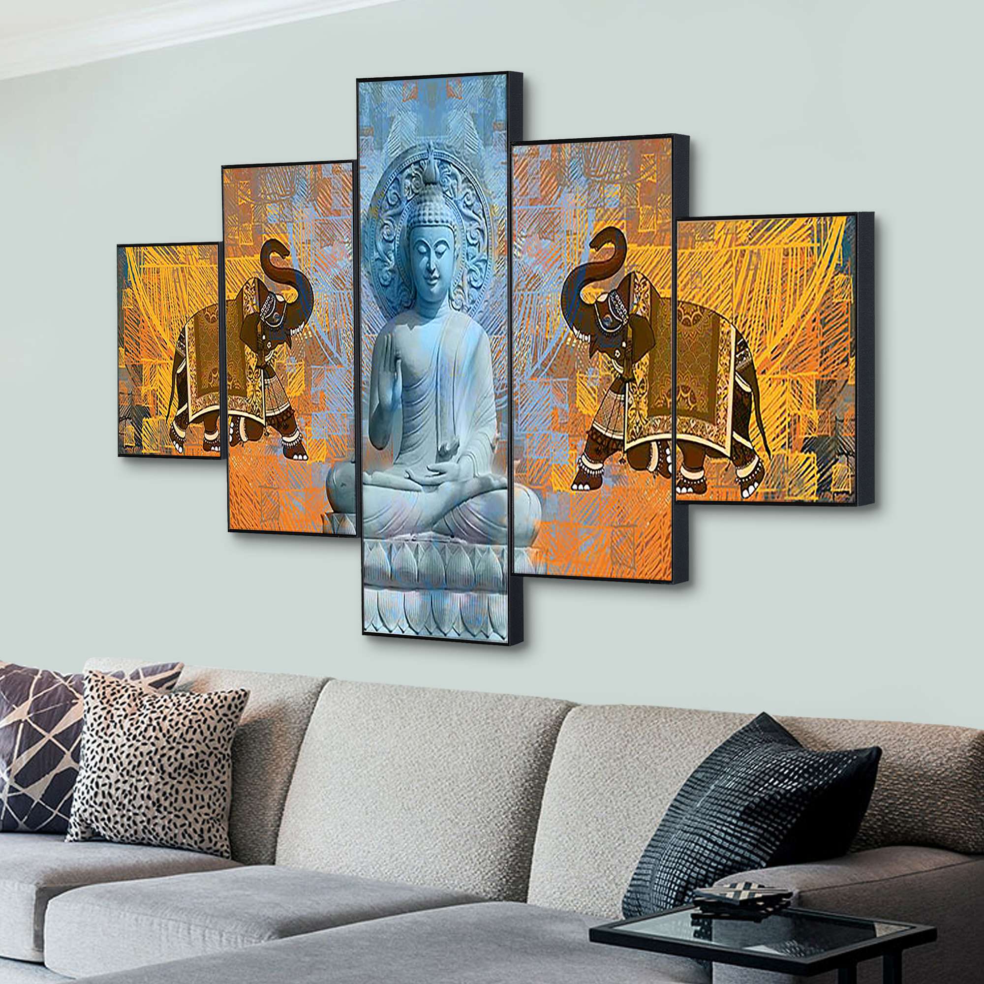 Set Of Five Framed Digital Wall Painting