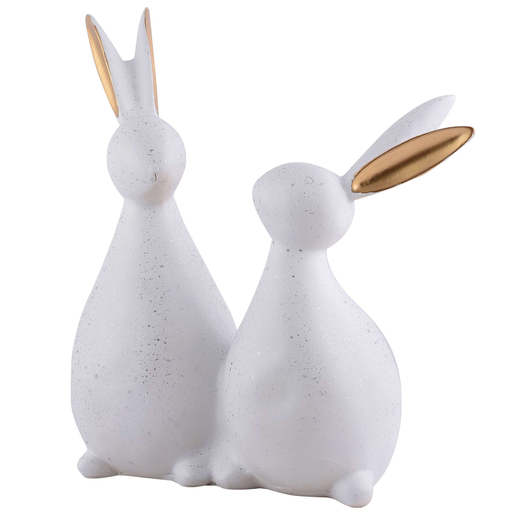 Rabbit Cute Pair Statue for Home Decor Showpiece | Kids Room Decorative Showpiece (Off White)