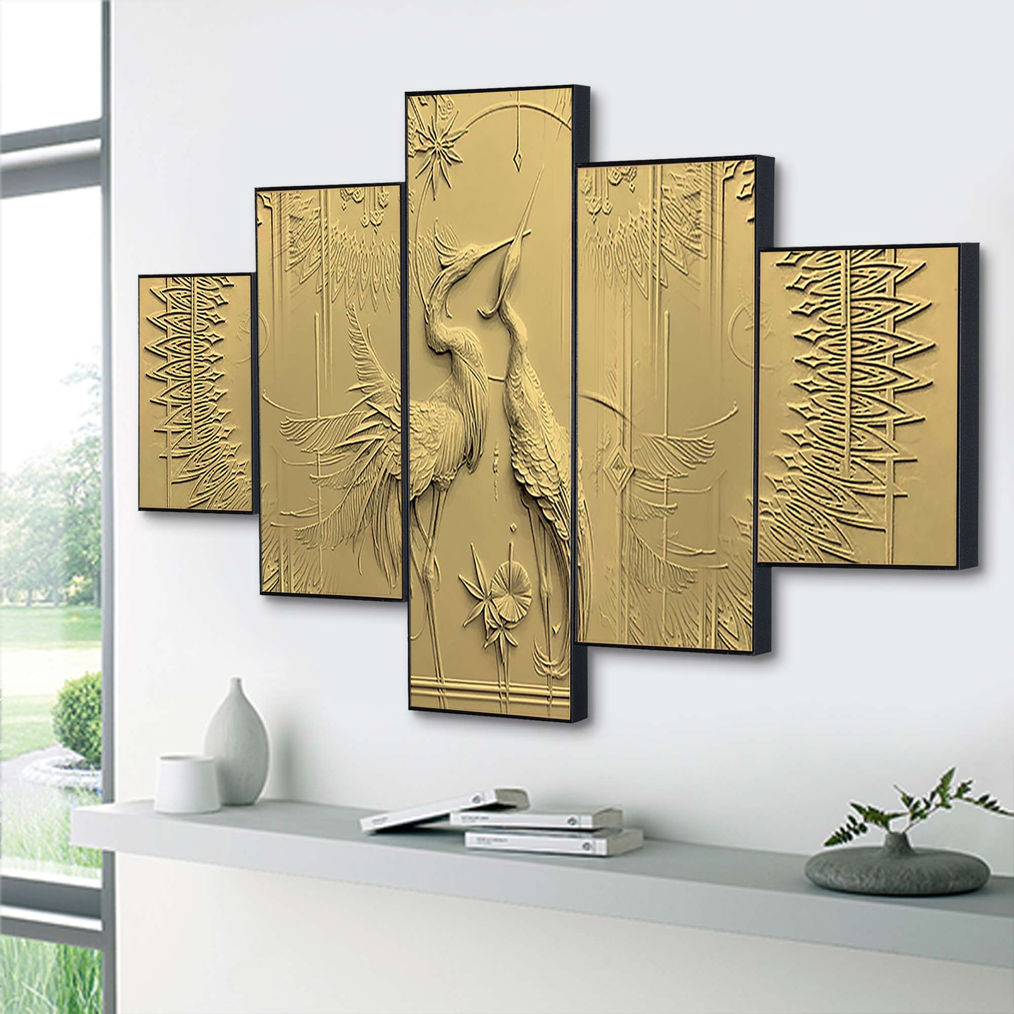 Set Of Five Framed Digital Wall Painting