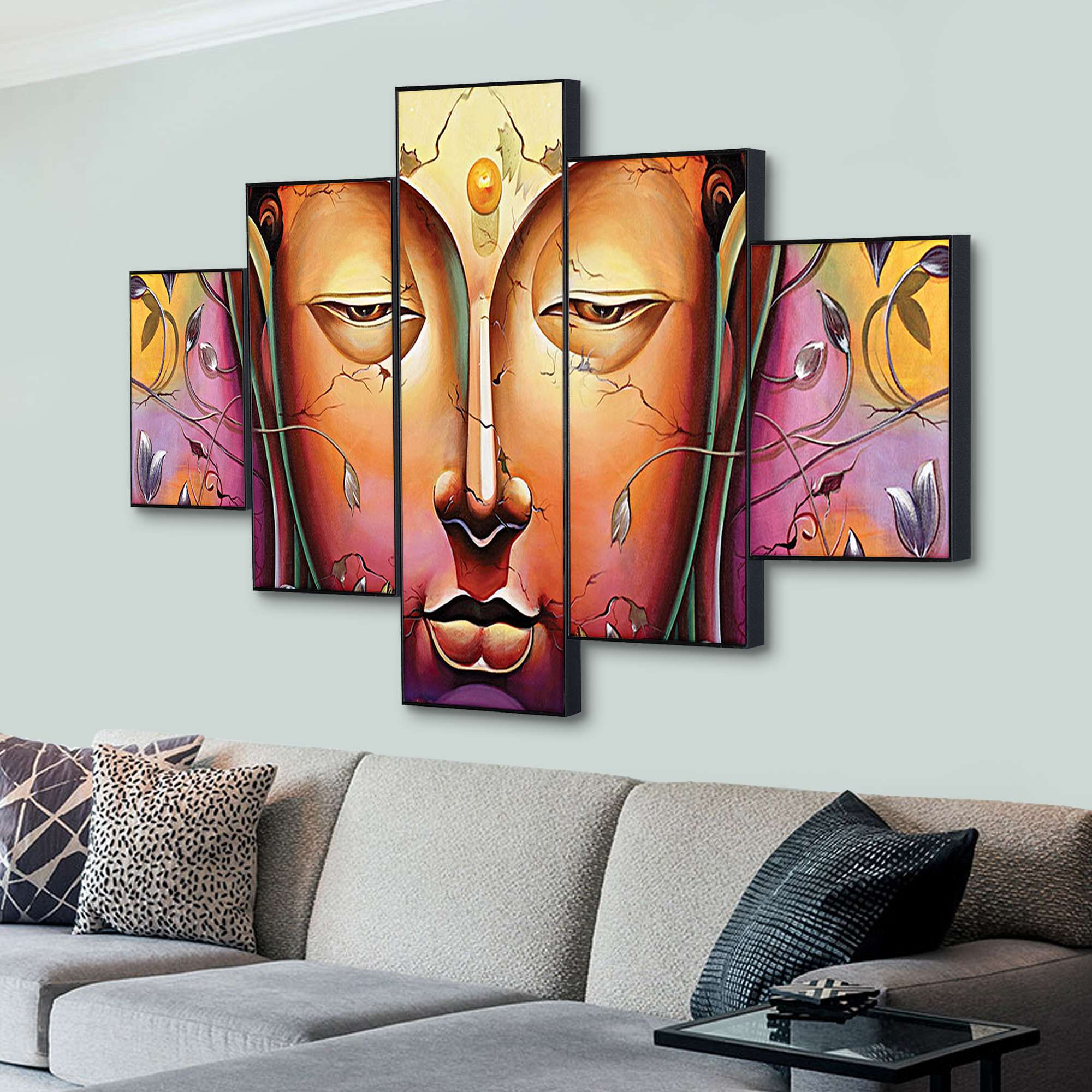 Set Of Five Framed Digital Wall Painting