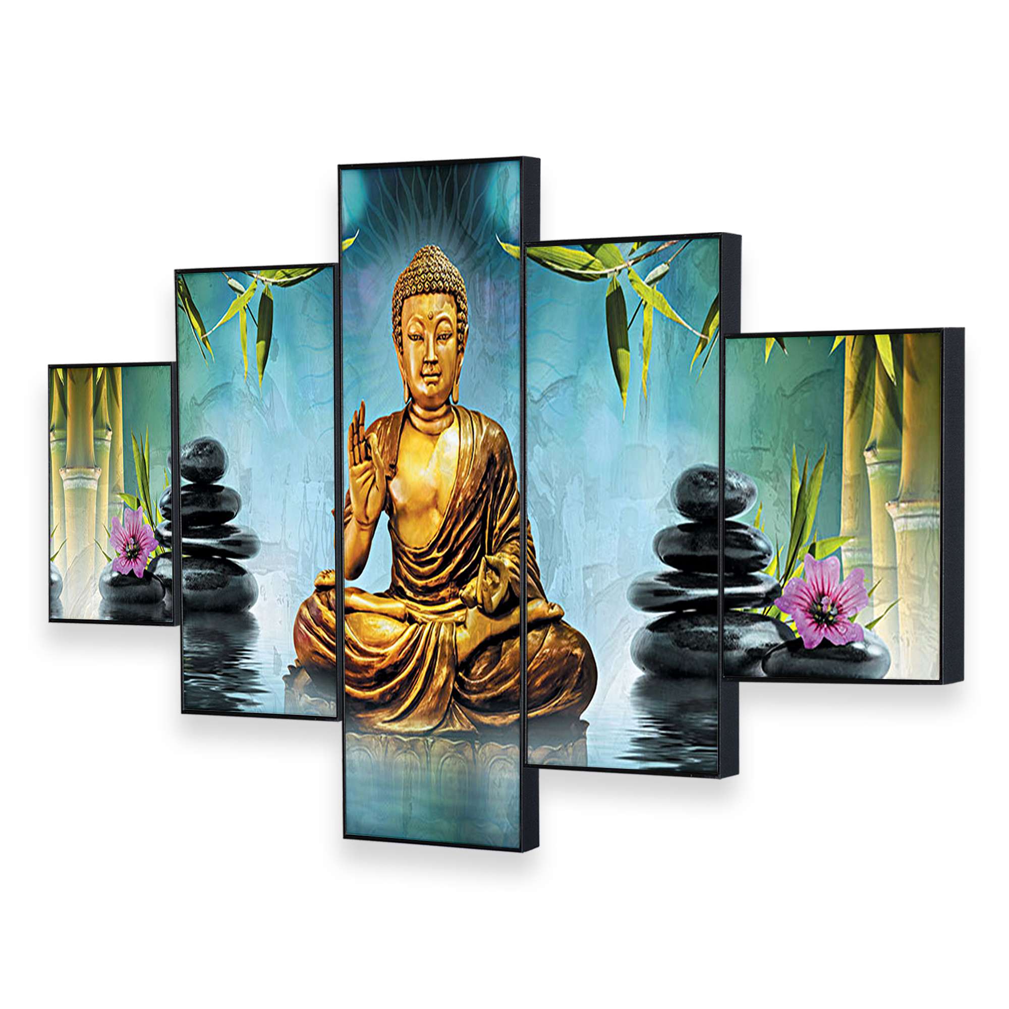 Set Of Five Framed Digital Wall Painting