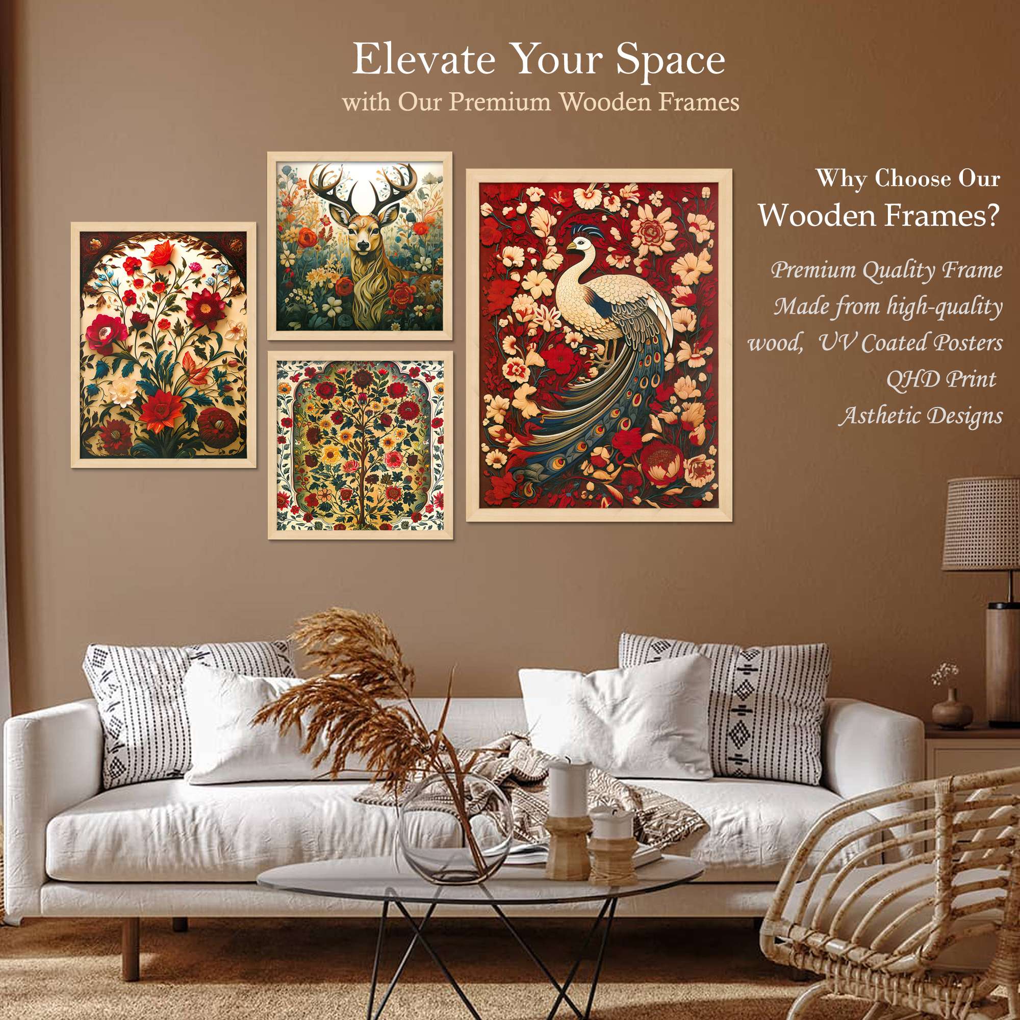 SET OF 4 DIGITAL WALL PAINTING