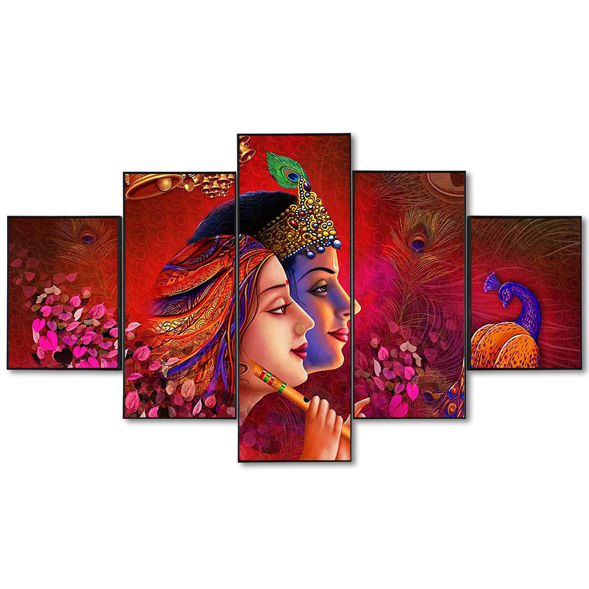 Set Of Five Framed Digital Wall Painting