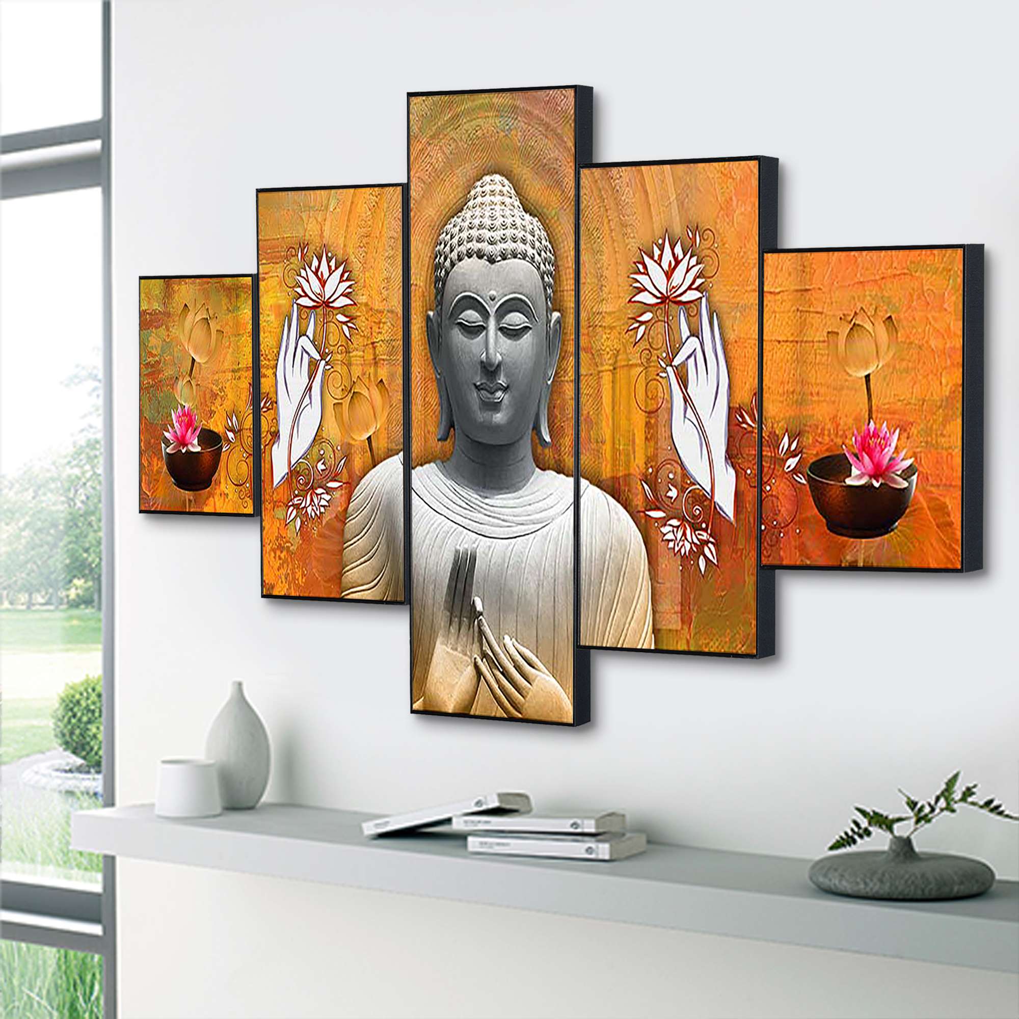 Set Of Five Framed Digital Wall Painting