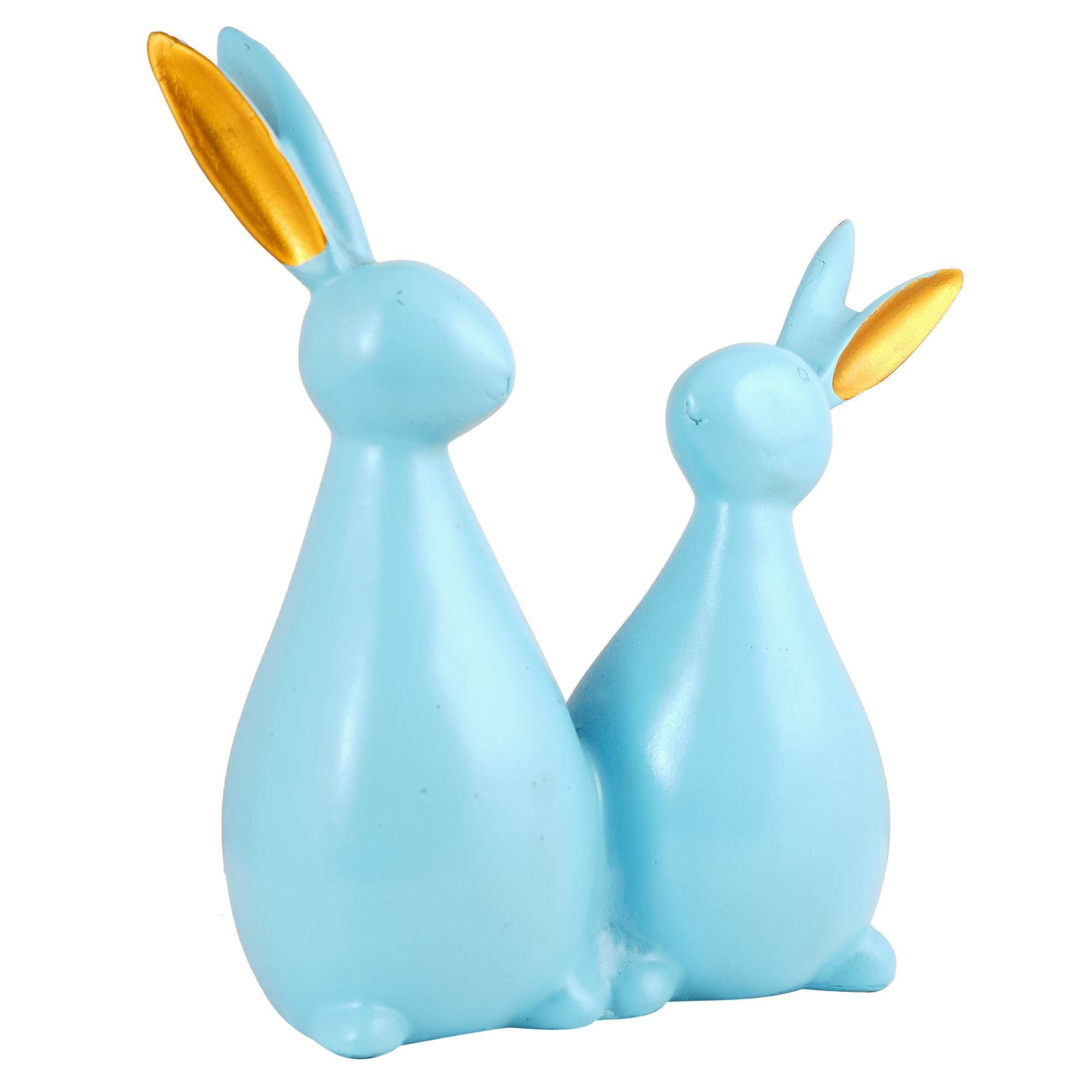 Rabbit Cute Pair Statue for Home Decor Showpiece | Kids Room Decorative Showpiece (Sky Blue)