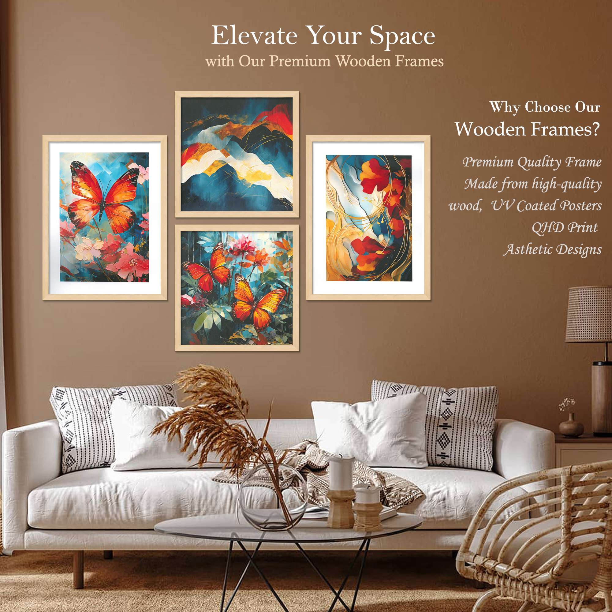 SET OF 4 DIGITAL WALL PAINTING