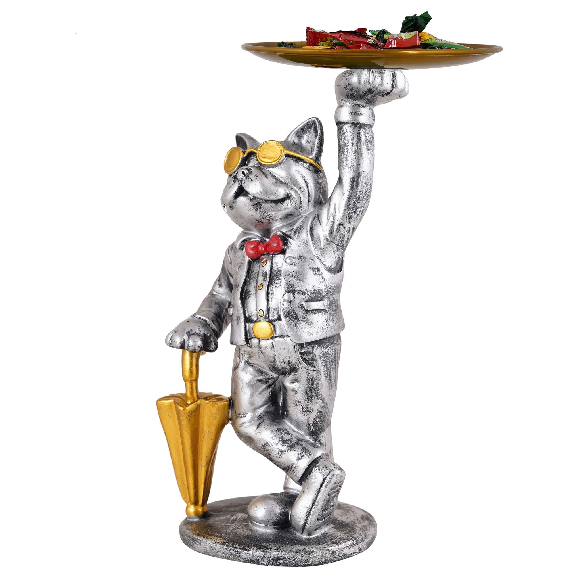 Cool Dog Showpiece with Plate for Home Dcor Item | Kitchen,Bedroom,Office,Dinning Table Decorative Item