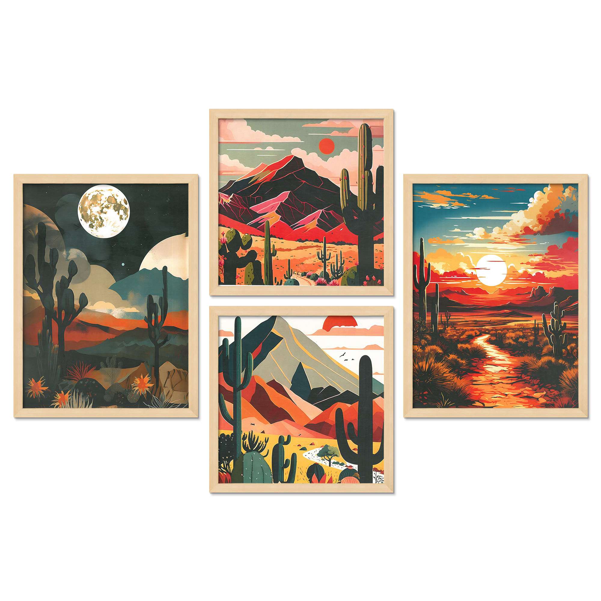 SET OF 4 DIGITAL WALL PAINTING