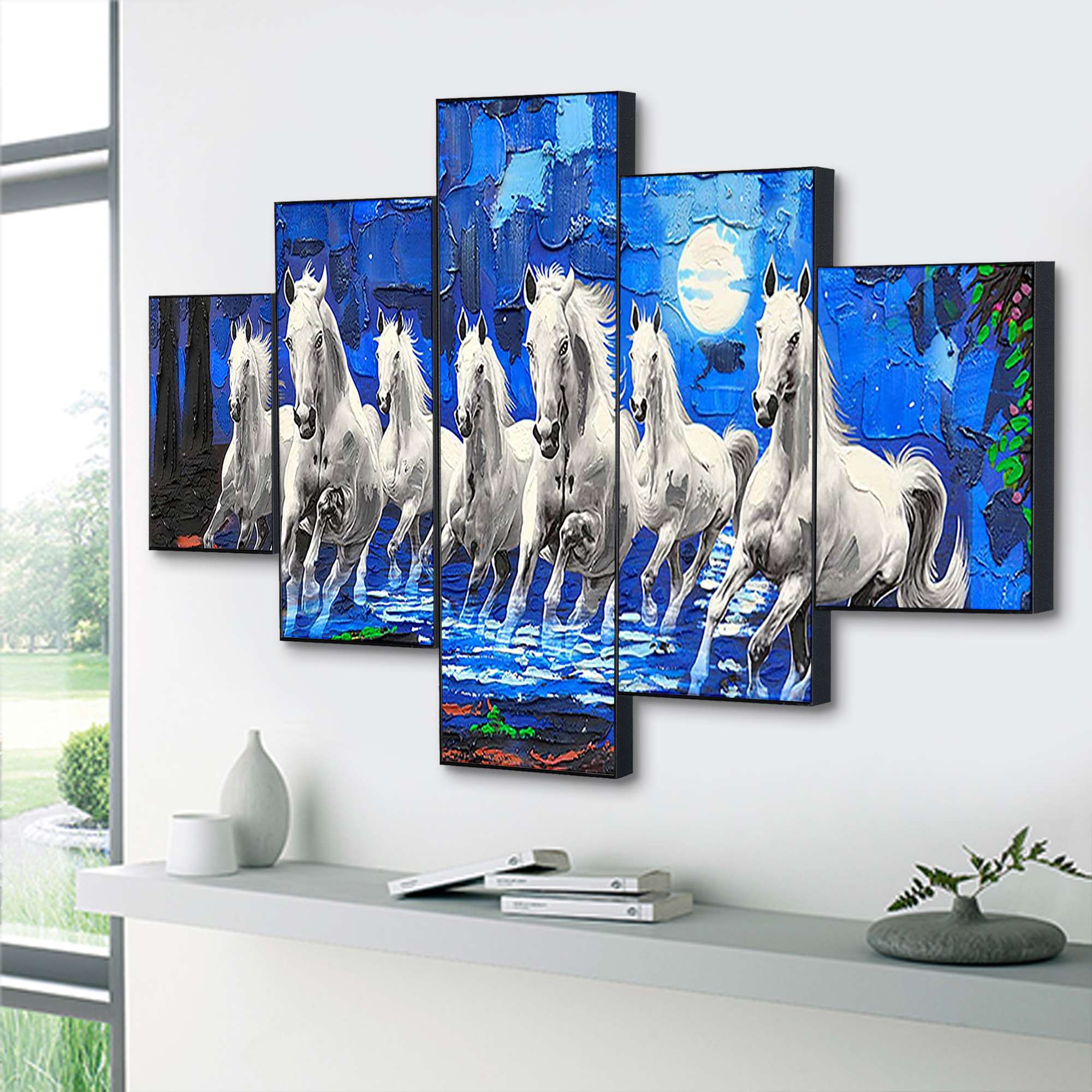 Set Of Five Framed Digital Wall Painting