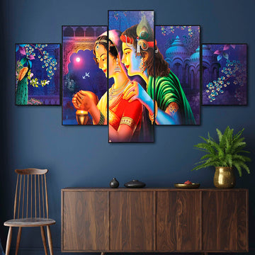 Set Of Five Framed Digital Wall Painting