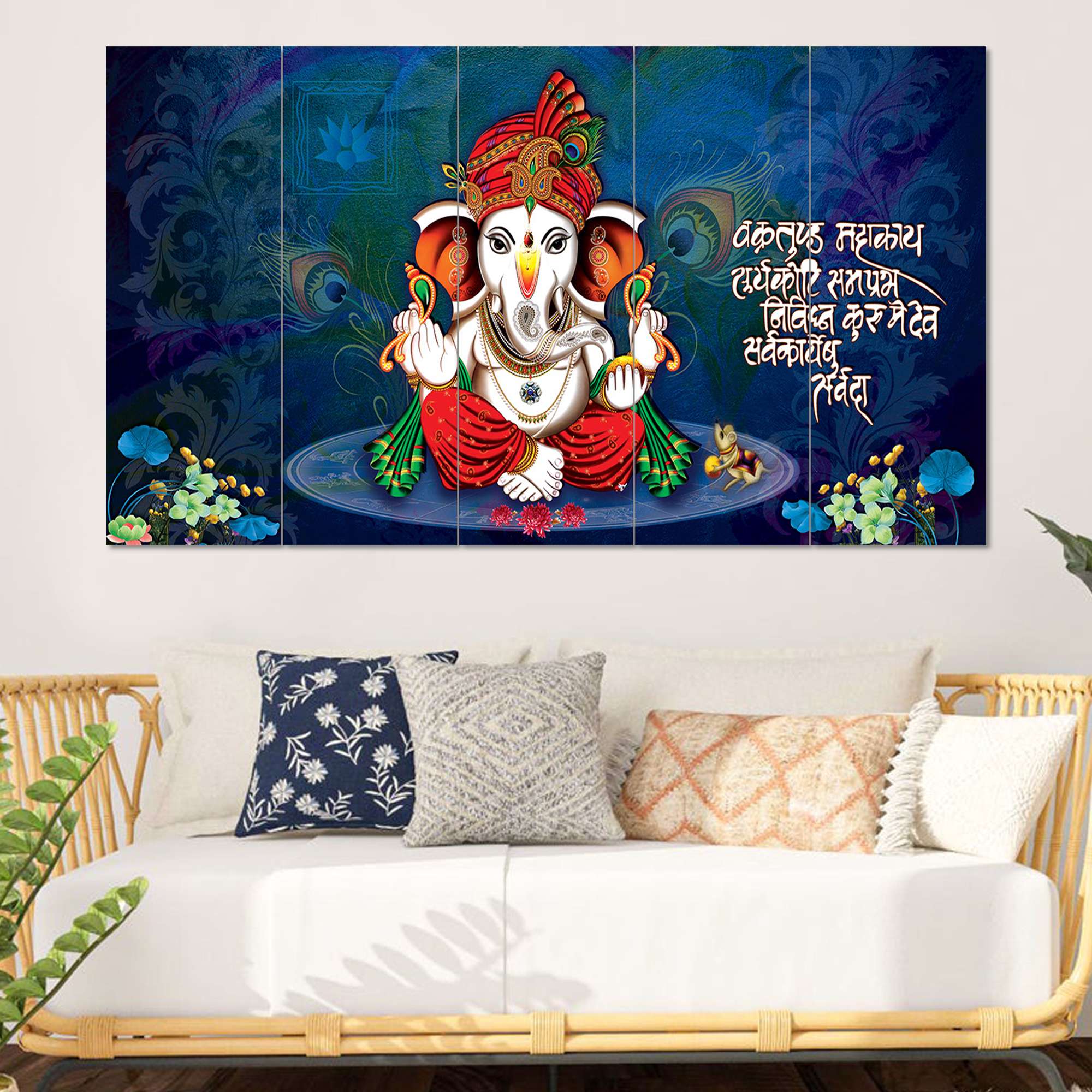 Set Of 5 Wooden Framed Wall Paintings