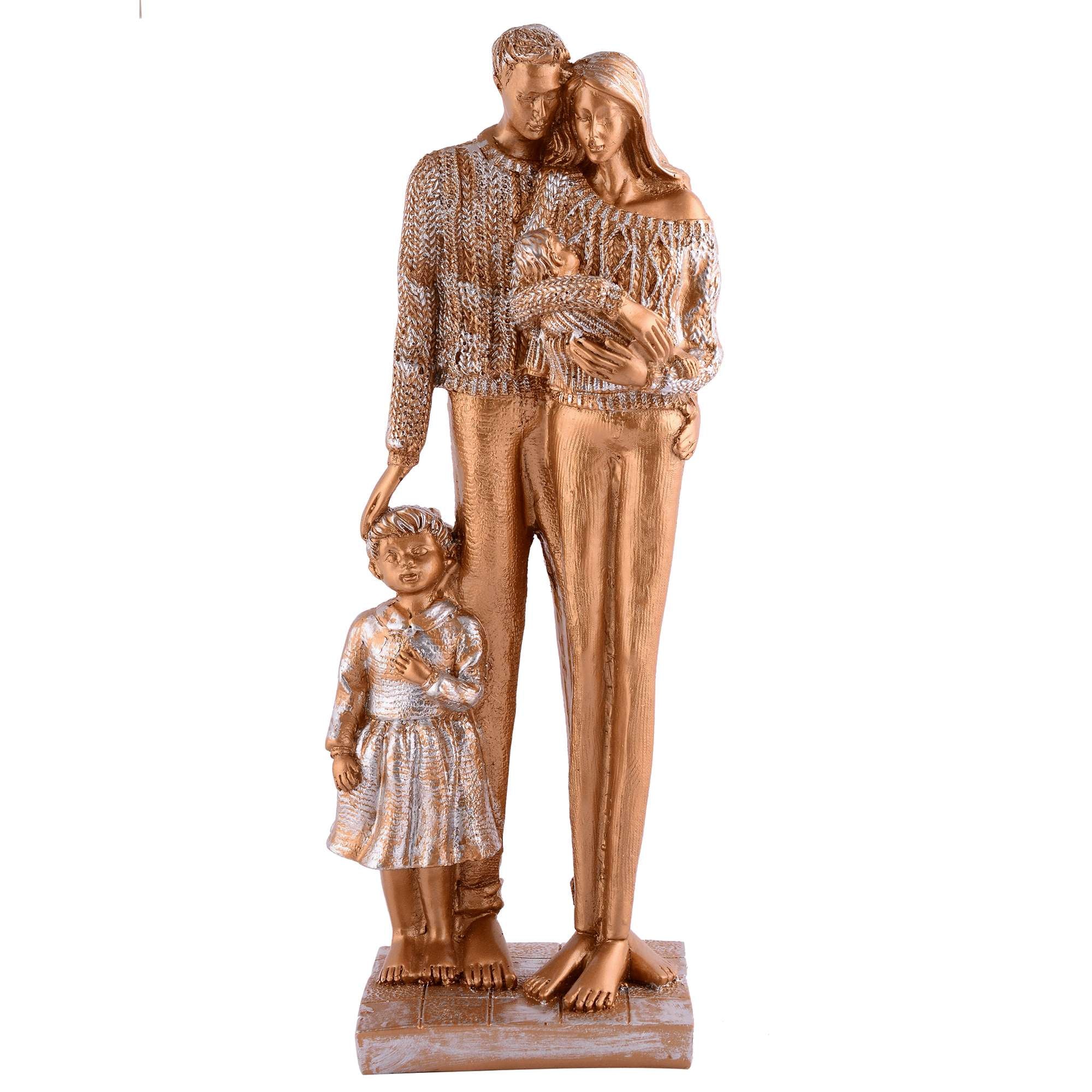 MOTHER and Father with Child Love brown Statue showpiece for Home Decor and Gifting