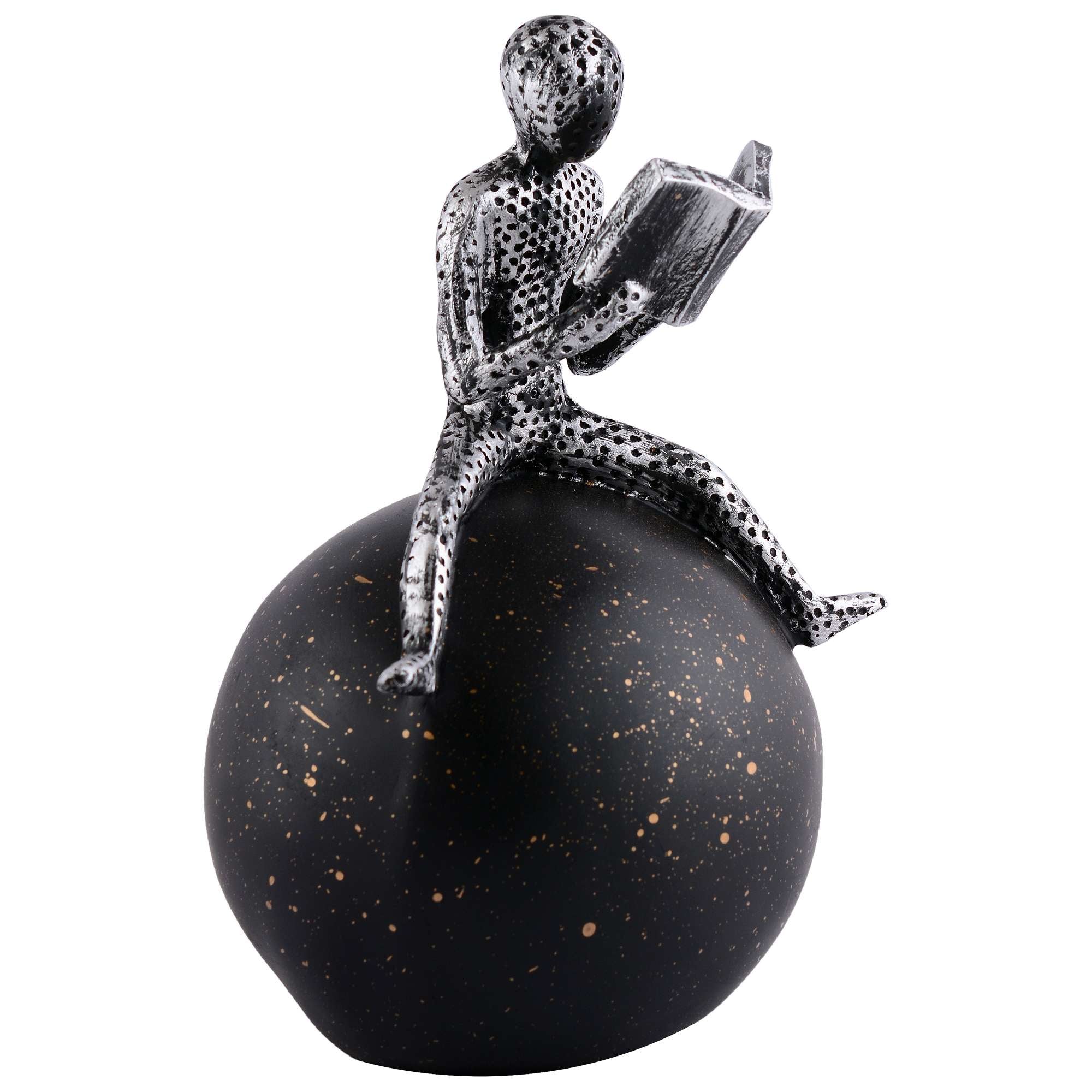 Men Sitting on Ball Showpiece for Home Decor Showpiece, Atlas Sculpture for Office Table Décor multicolour