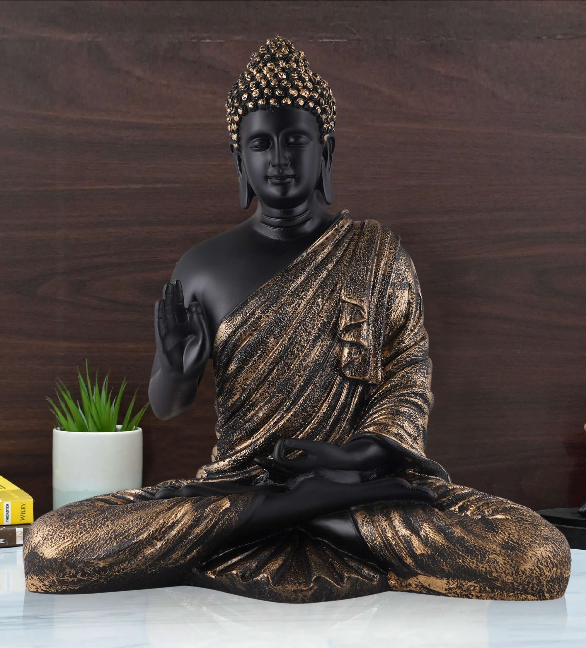 Buddha Idol Statue Showpiece Gift Gifting Item Polystone Home Decor Decoration