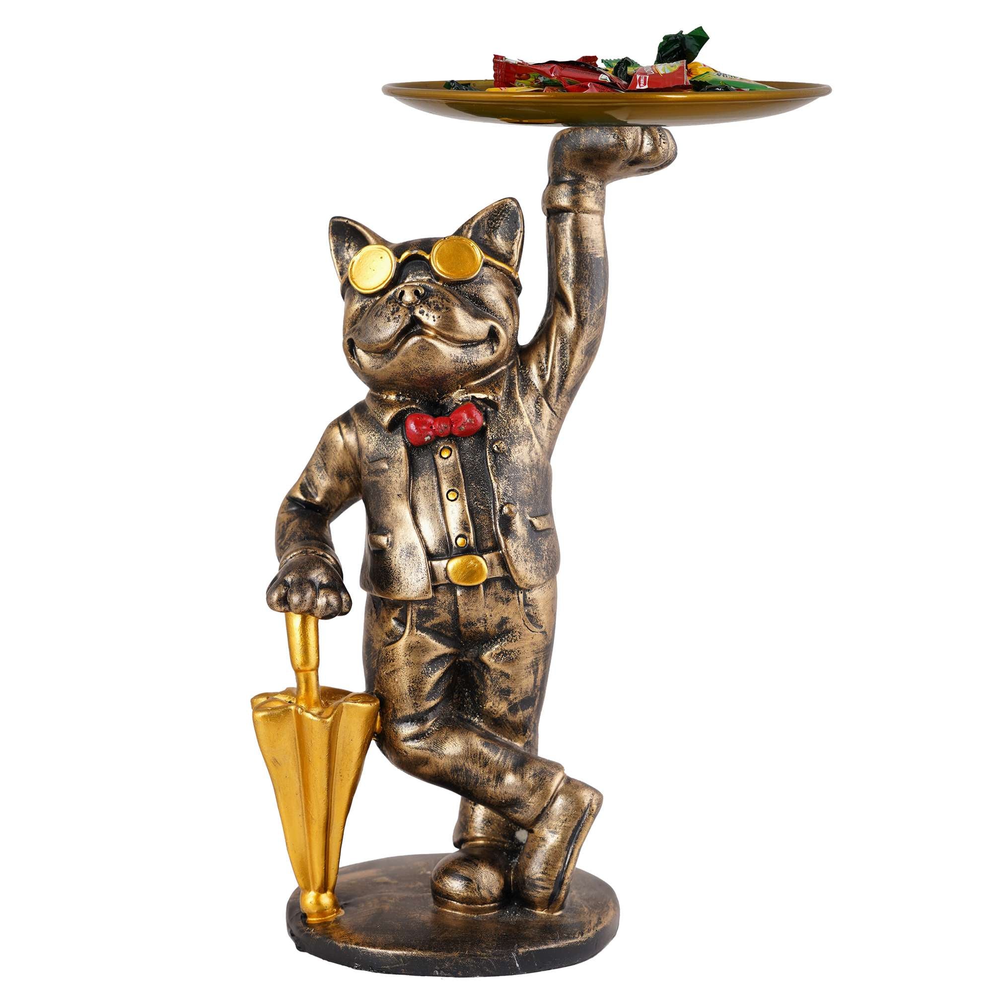 Cool Dog Showpiece with Plate for Home Dcor Item | Kitchen,Bedroom,Office,Dinning Table Decorative Item