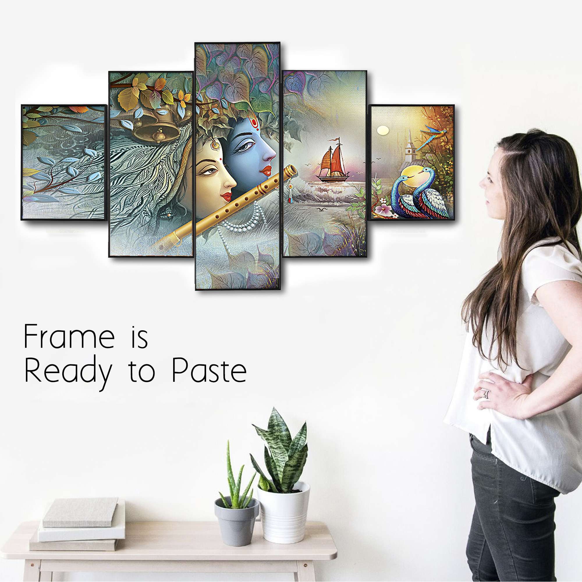 Set Of Five Framed Digital Wall Painting