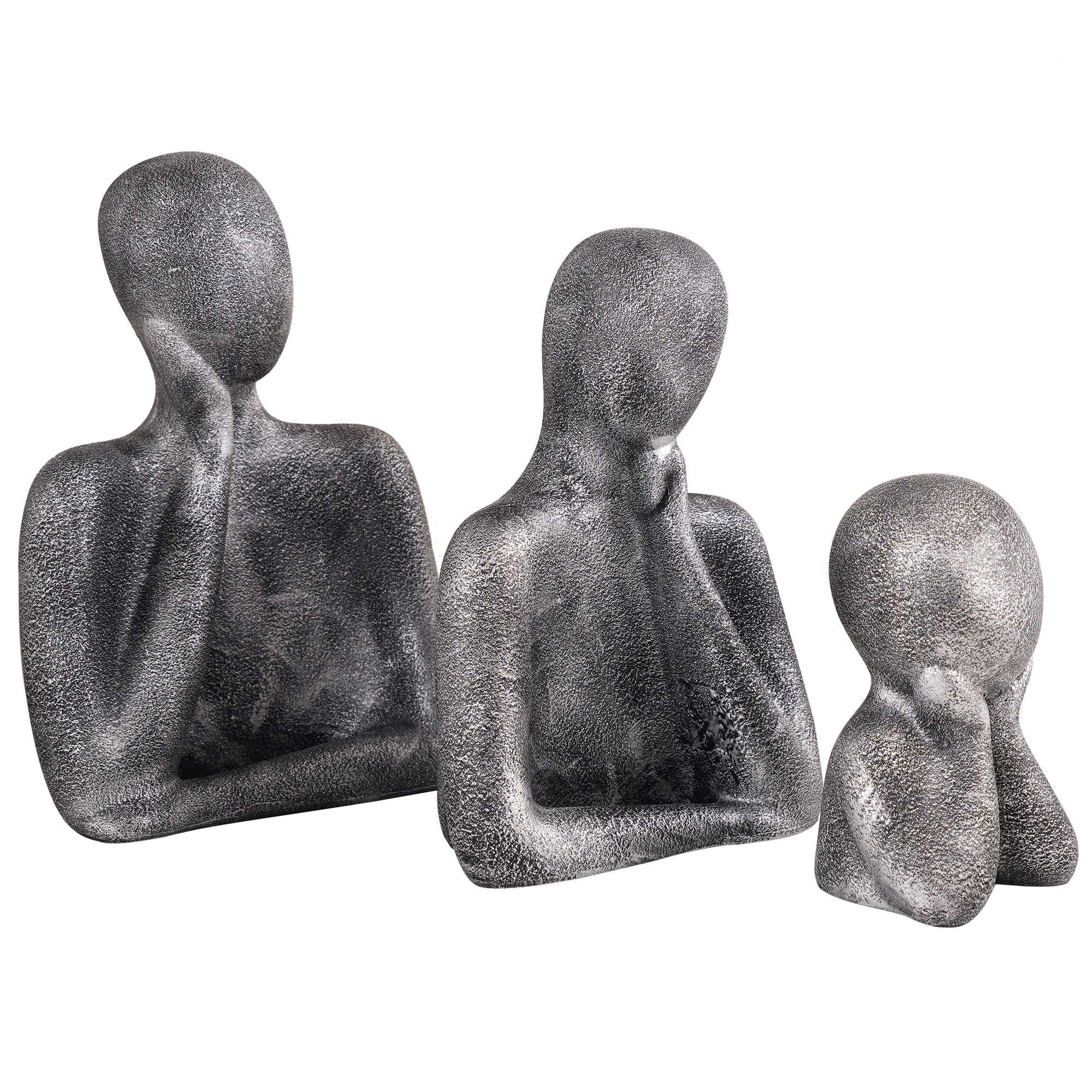 FAMILY Of Three Ornaments  Abstract Home Souvenirs Statues Decoration for Home Character gray