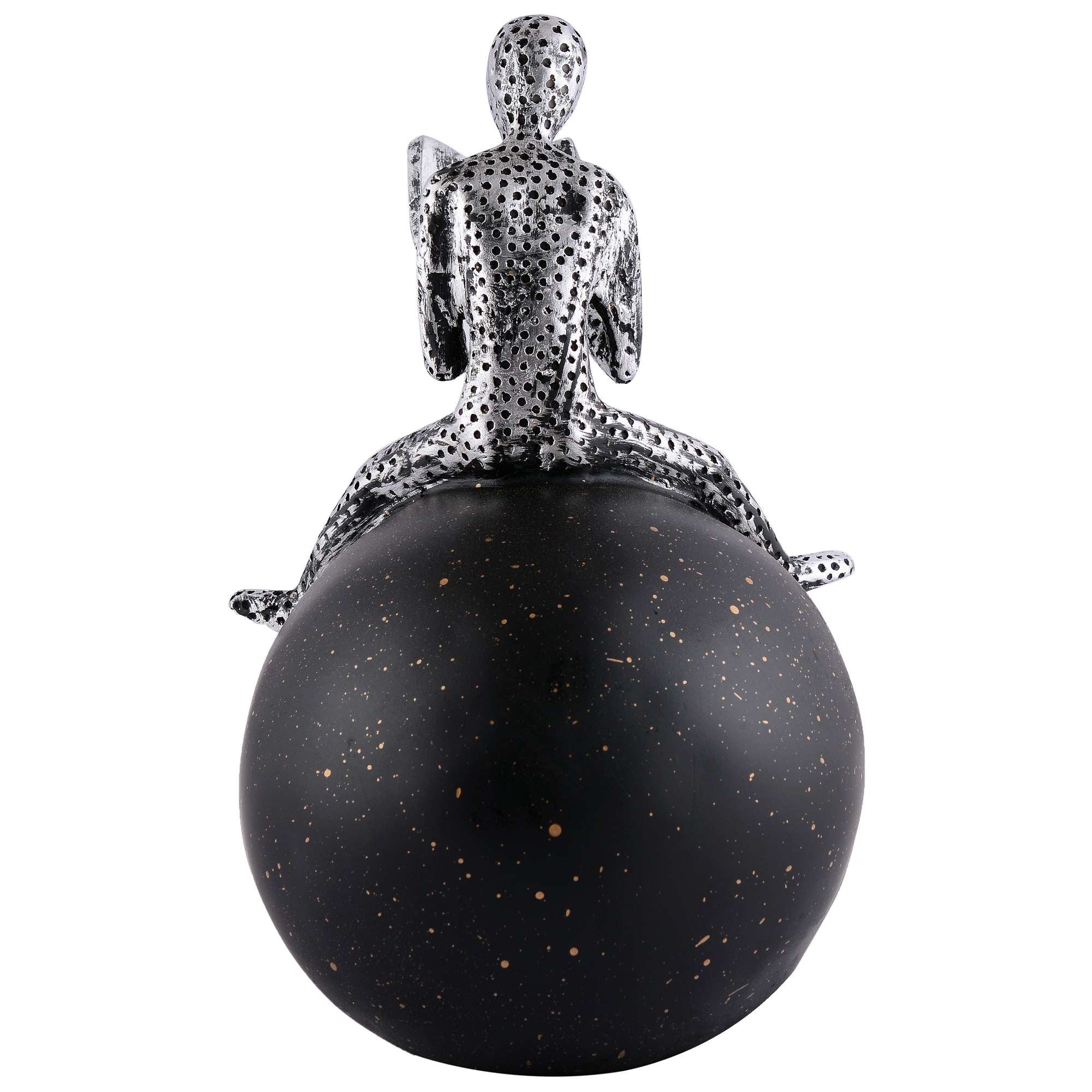 Men Sitting on Ball Showpiece for Home Decor Showpiece, Atlas Sculpture for Office Table Décor multicolour