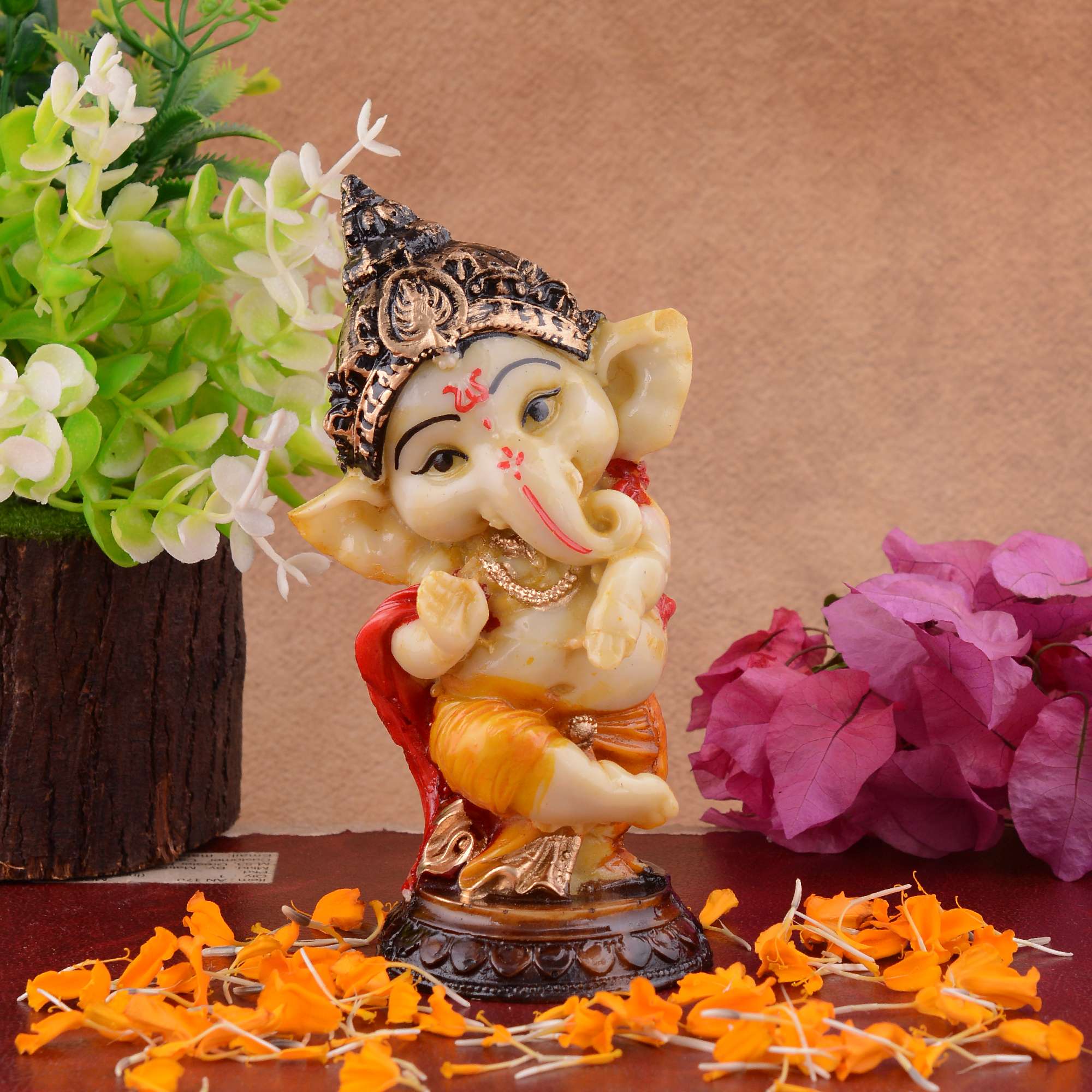 Ganesha Statue  Idol Shriganesh Bhagwan Murti / Home, Office Decor / Car Dashboard / Side Table Brass Ganpati / Lord Vinayaka Statue / God of Luck & Success Sculpture / Gift Items
