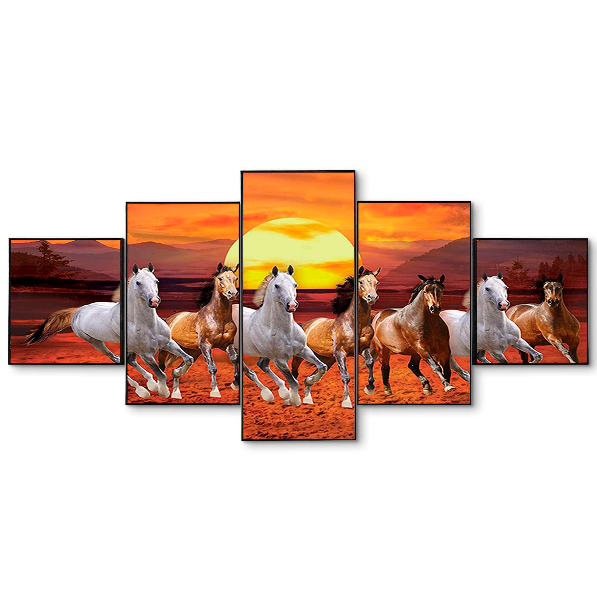 Set Of Five Framed Digital Wall Painting